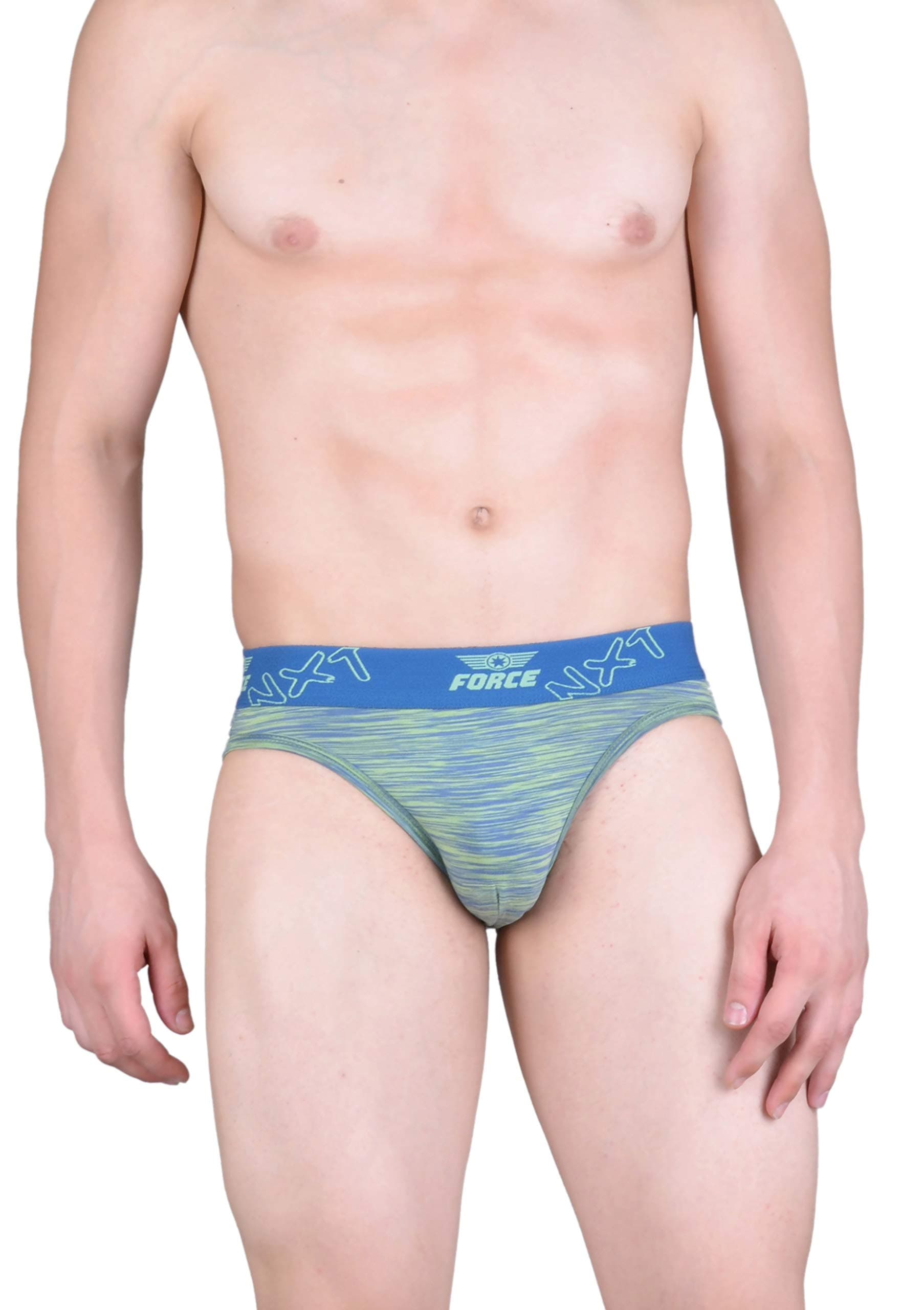 Force NXT Combed Cotton Four Way Stretch Space Dyed Mens Solid Brief