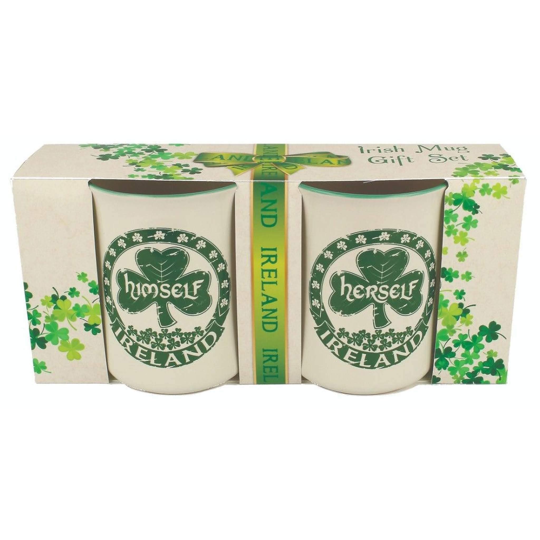 Irish Himself/Herself Shamrock Mug Gift Set (2 Mugs)