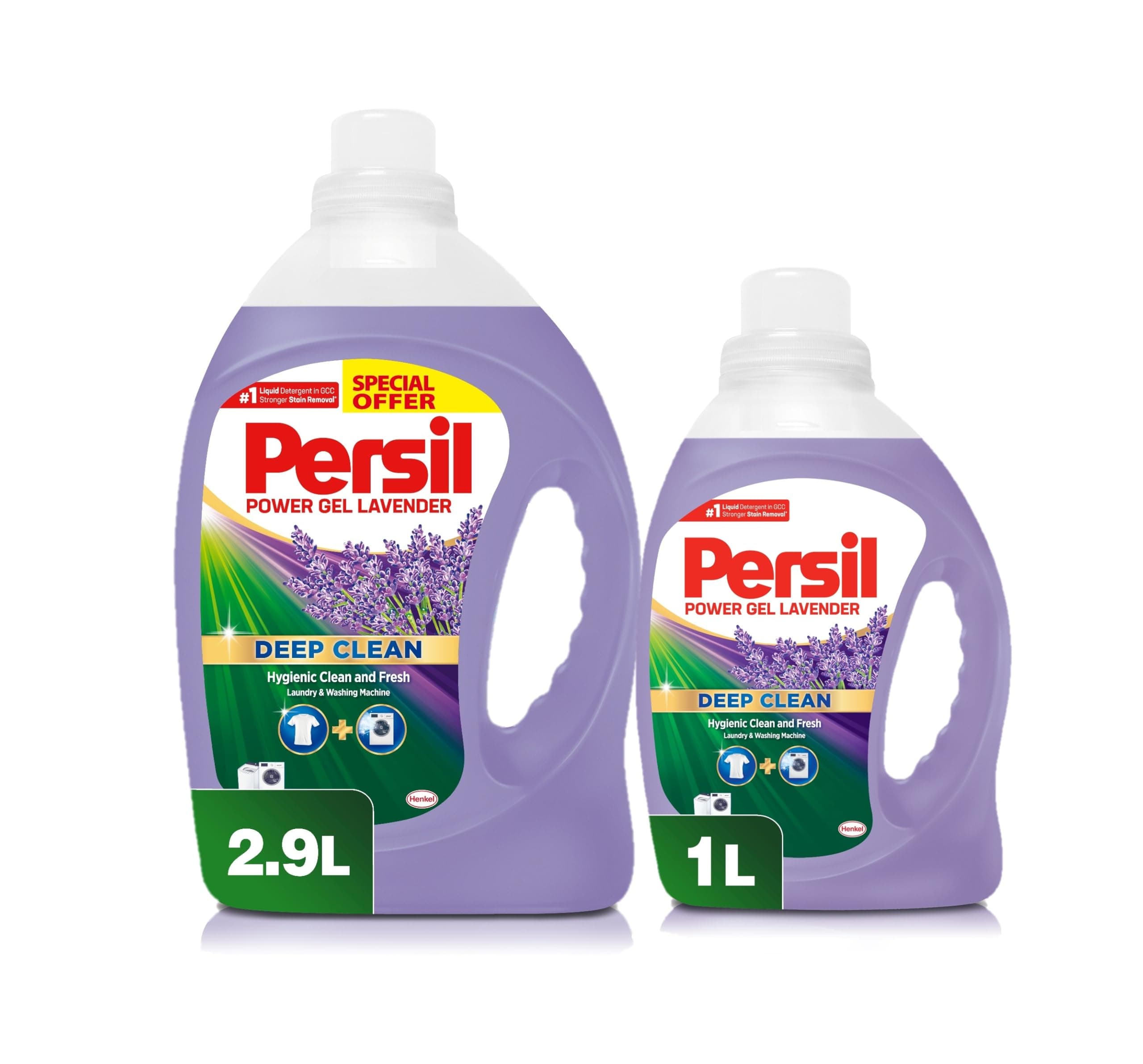 Power Gel Liquid Laundry Detergent, With Deep Clean Technology, Lavender, 2.9L +1L