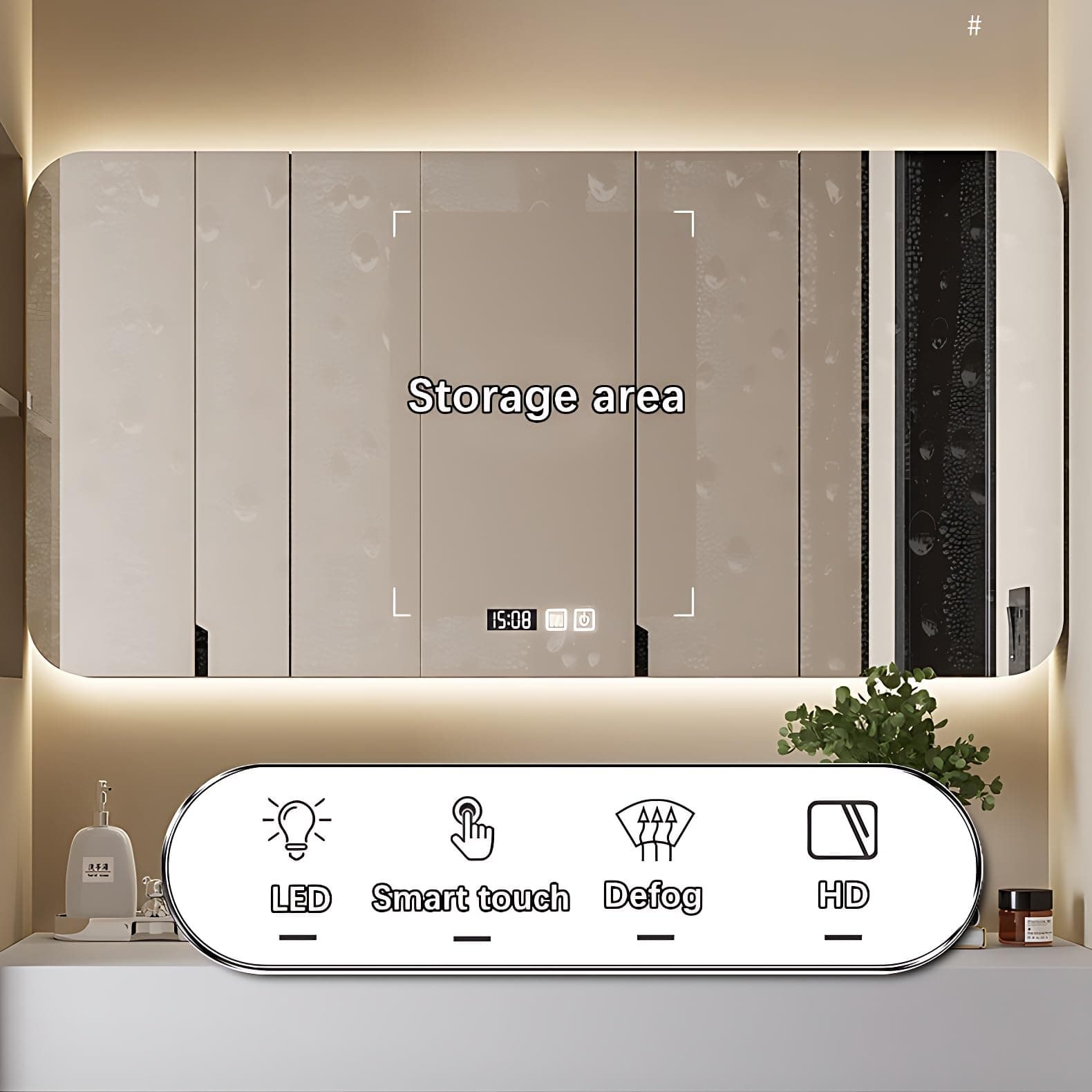 ZGNBSD Floating Bathroom Vanity with Sink - Modern Bathroom Vanity | Includes Smart Defogging Medicine Cabinet | Multi-Layer Solid Wood | Wall Mount (Yellow, 72 in)