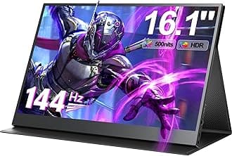 UPERFECT Portable Monitor 144Hz, 16.1" 1080P Portable Gaming Monitor for Laptop 500Nits 1200:1 FreeSync HDR w/Smart Cover Ultra Slim Travel Monitor for PC, Mac, PS5, Switch, Steam Deck