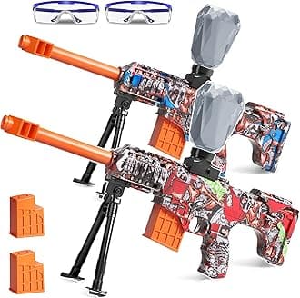 2 Pack Electric Blaster Toys, Full Auto Splatter Blasters - 11 Rs Per Seconds, 7.4V/500 mAh Batteries, Perfect for Outdoor Team Play Game Activities, Parties & Summer Fun, Ages 12 & Up