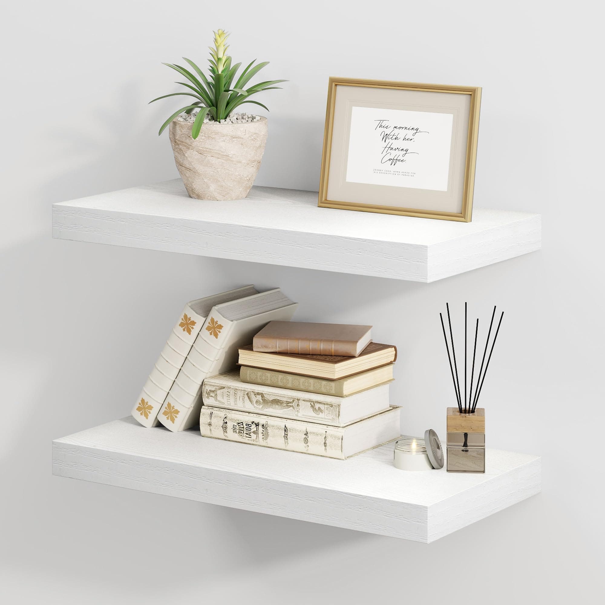 Fun Memories 16" Floating Shelves, White