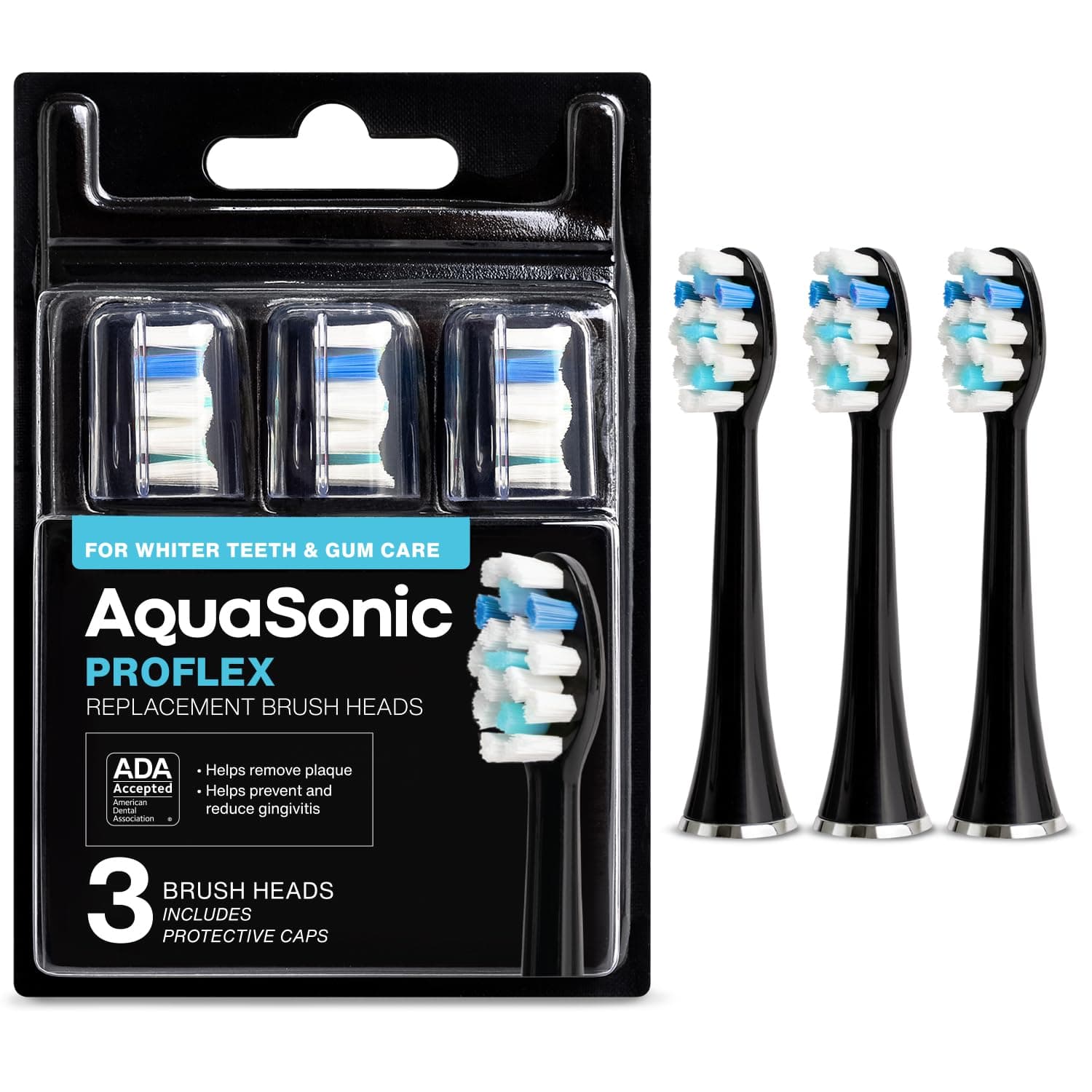 ProFlex Brush Head Replacement 3-Pack - Upgraded ProFlex Brush Heads For Improved Plaque Removal