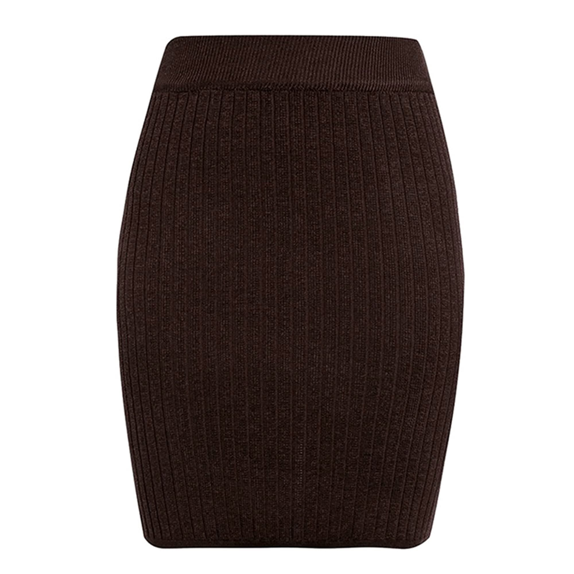 JueshanzjHalf-Length Skirt Women's Solid Color Temperament Commuting Solid Color Knitted Skirt