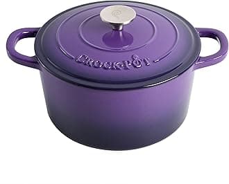 Crock-Pot 128605.02 Crock-Pot Artisan Enameled Cast Iron Dutch Oven W/Lid, 5-Quart, Lavender Purple, Artisan Round