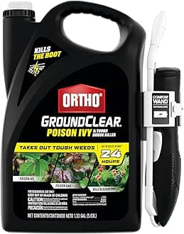 Ortho GroundClear Poison Ivy & Tough Brush Killer - Ready to Use with Comfort Wand, Poison Ivy Killer, Also Kills Poison Oak, Kudzu, Wild Blackberry, Vines & More, 1.33 gal.
