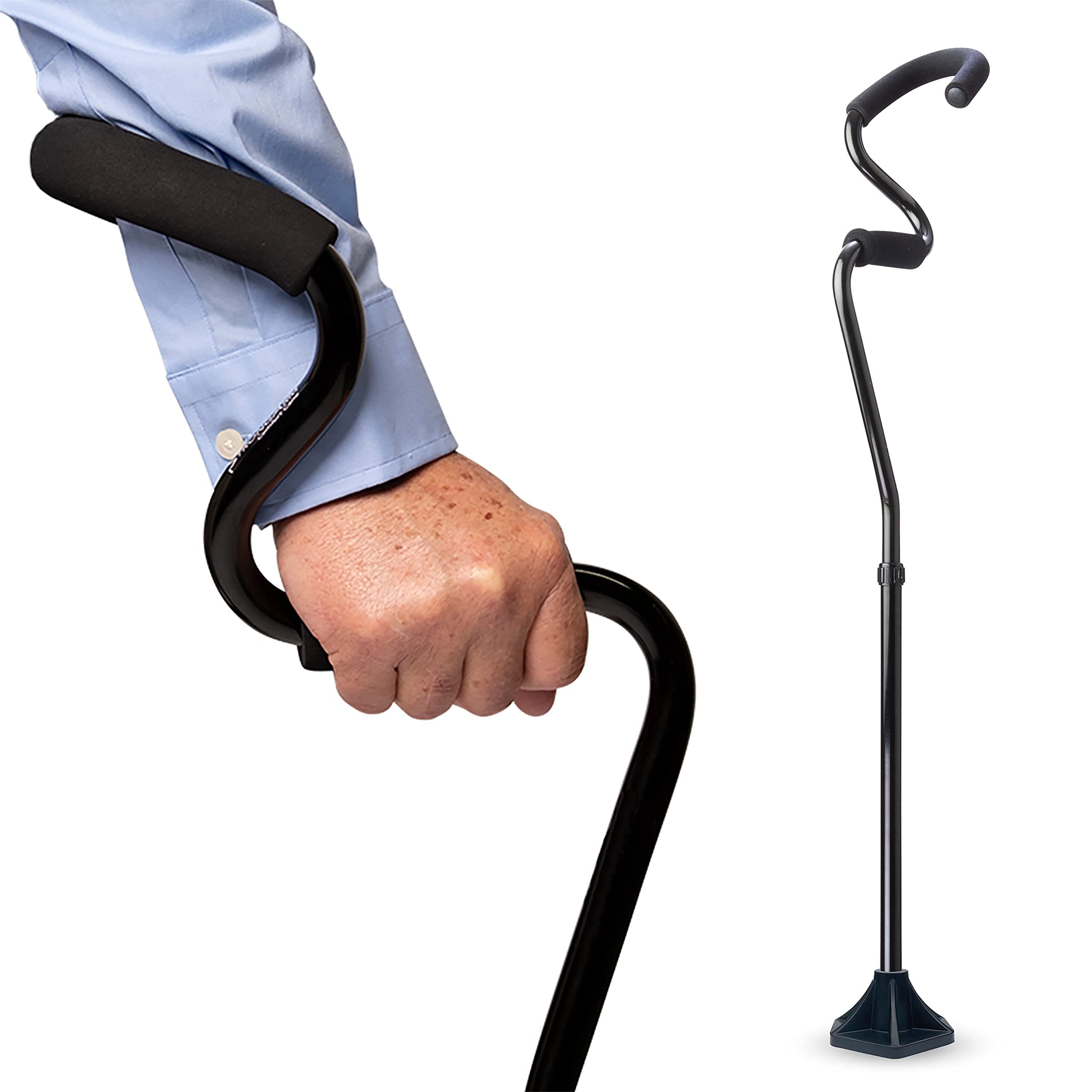 Comfort Cane + Self Standing Lightweight Adjustable Walking Cane + Stabilizes Wrist & Provides Extra Support & Stability + Ergonomic Forearm Grip + Canes for Men & Women