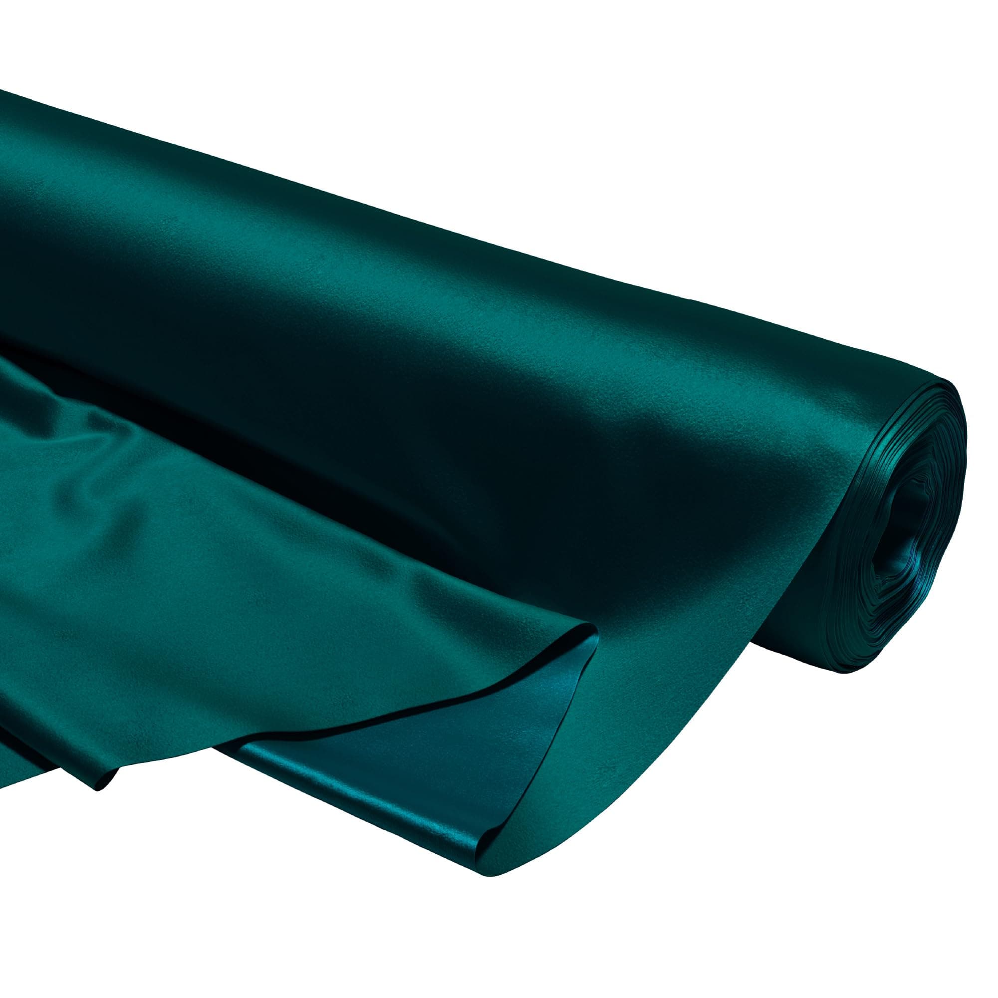 Encasa XO Solid Teal Green Silky Satin Fabric Material By Meter | 110 Cm Width, Silk & Shiny Fabrics | Fabric For Scrunchies, Dress, Pillowcases, Pajamas, Evening Dress, Diy | (1 Meter)
