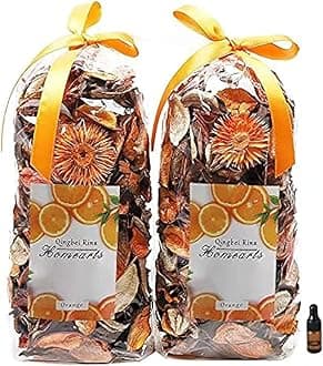 Potpourri Bags,Orange Scented Potpourri Dried Flowers, Decorative Bowl Vase Filler,Home Fragrance, Bathroom Decor,8.4oz(Citrus)