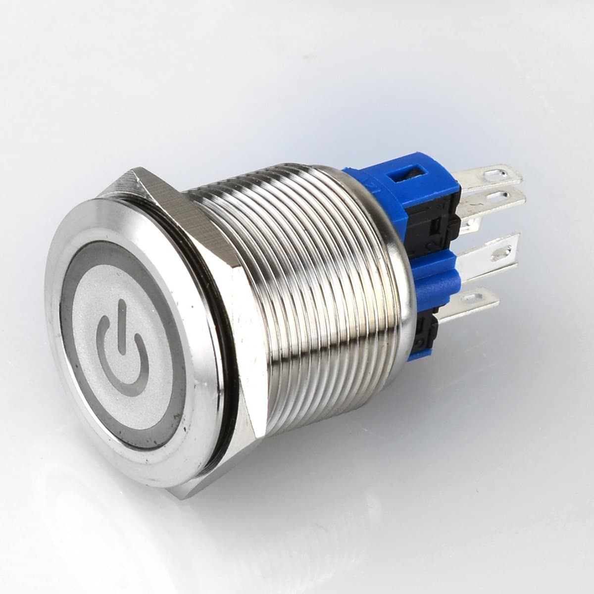 Gbargain Eye Annulus 22mm Blue LED Push Button Switch Car Auto flat-end Illuminated 12V On/Off