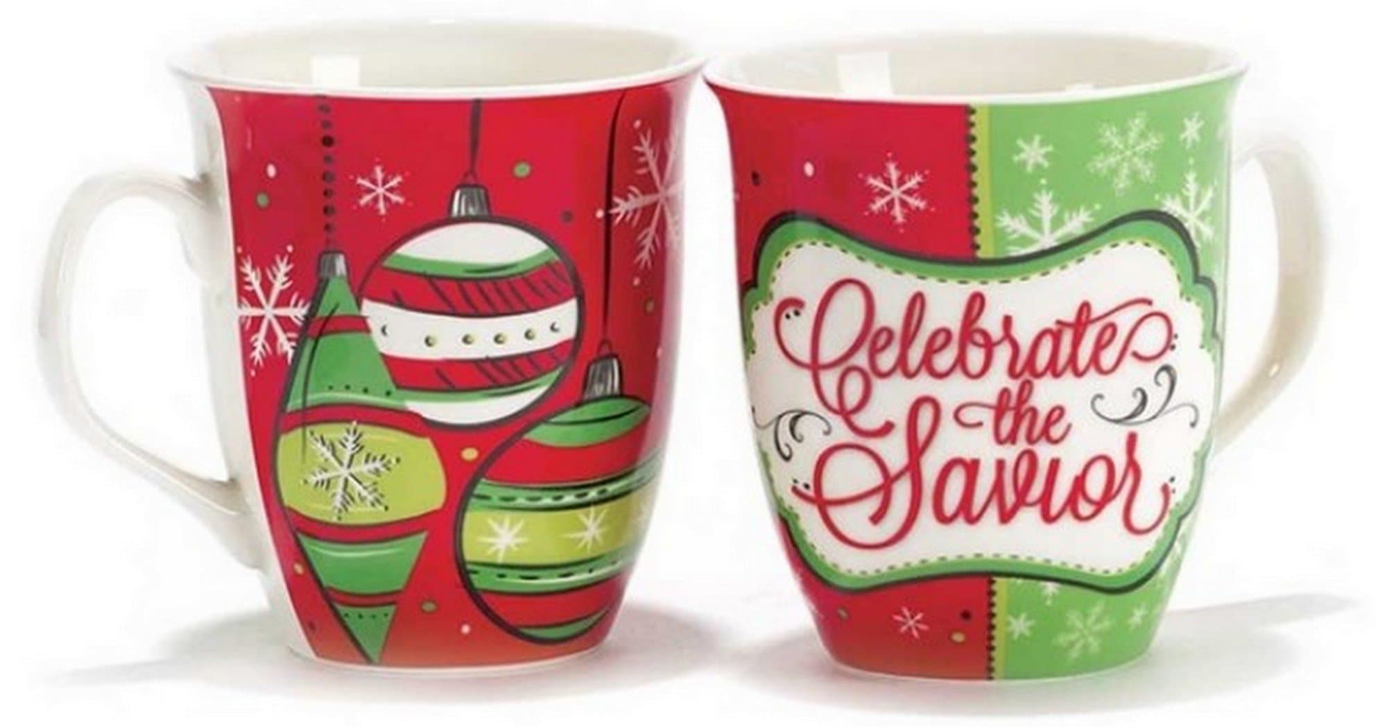 Common Grounds Celebrate the Savior Christmas Bone China Single Gift Mug 16 Oz. - Perfect Blend of God & Coffee