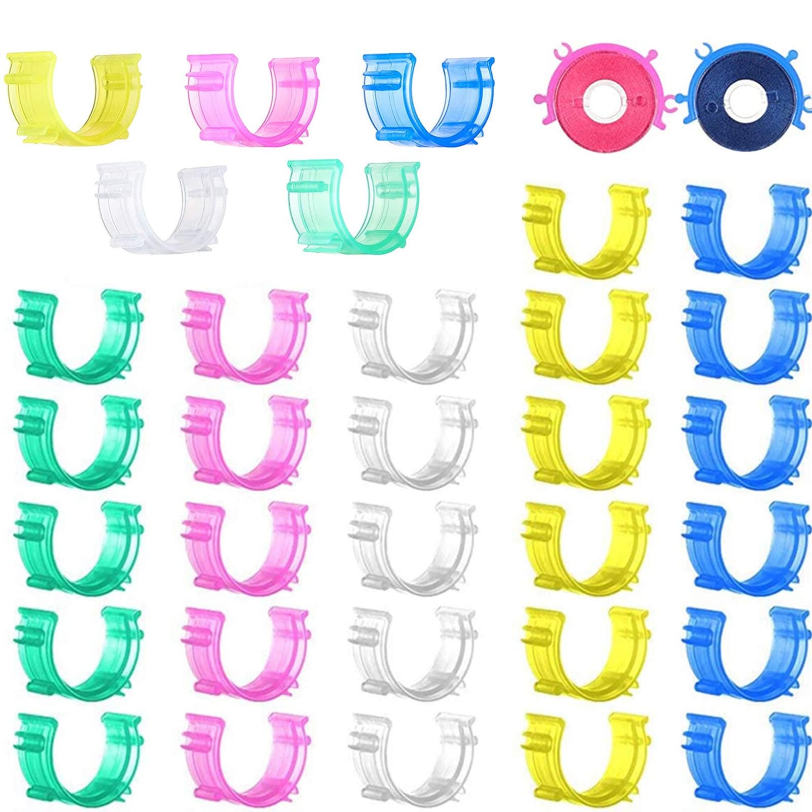 YEQIN 50 pcs/Pack Sewing Bobbin Small Clips Sewing Tool Clip Accessory Bobbin Holder Clips Colorful Thread Clips Holder Tool