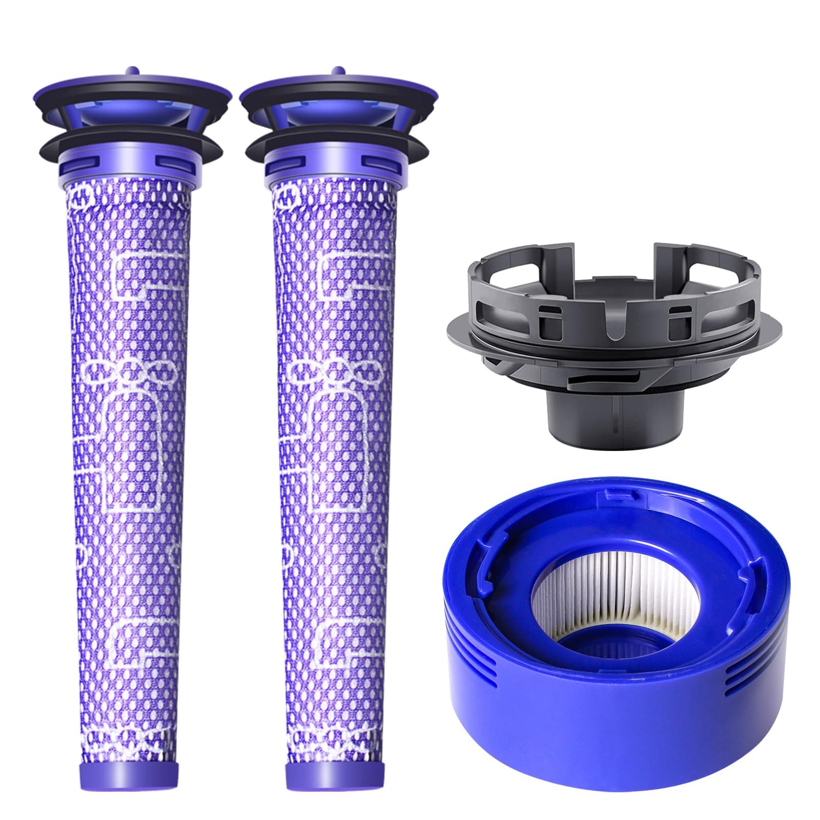 4 Pack Vacuum Filter Replacement and Motor Rear Cover Kit Compatible with Dyson V7,V8 Animal,SV10 Cordless Vacuum Cleaners,2 Pre-Filters,1 Post-Filter,1 Motor Rear Cover