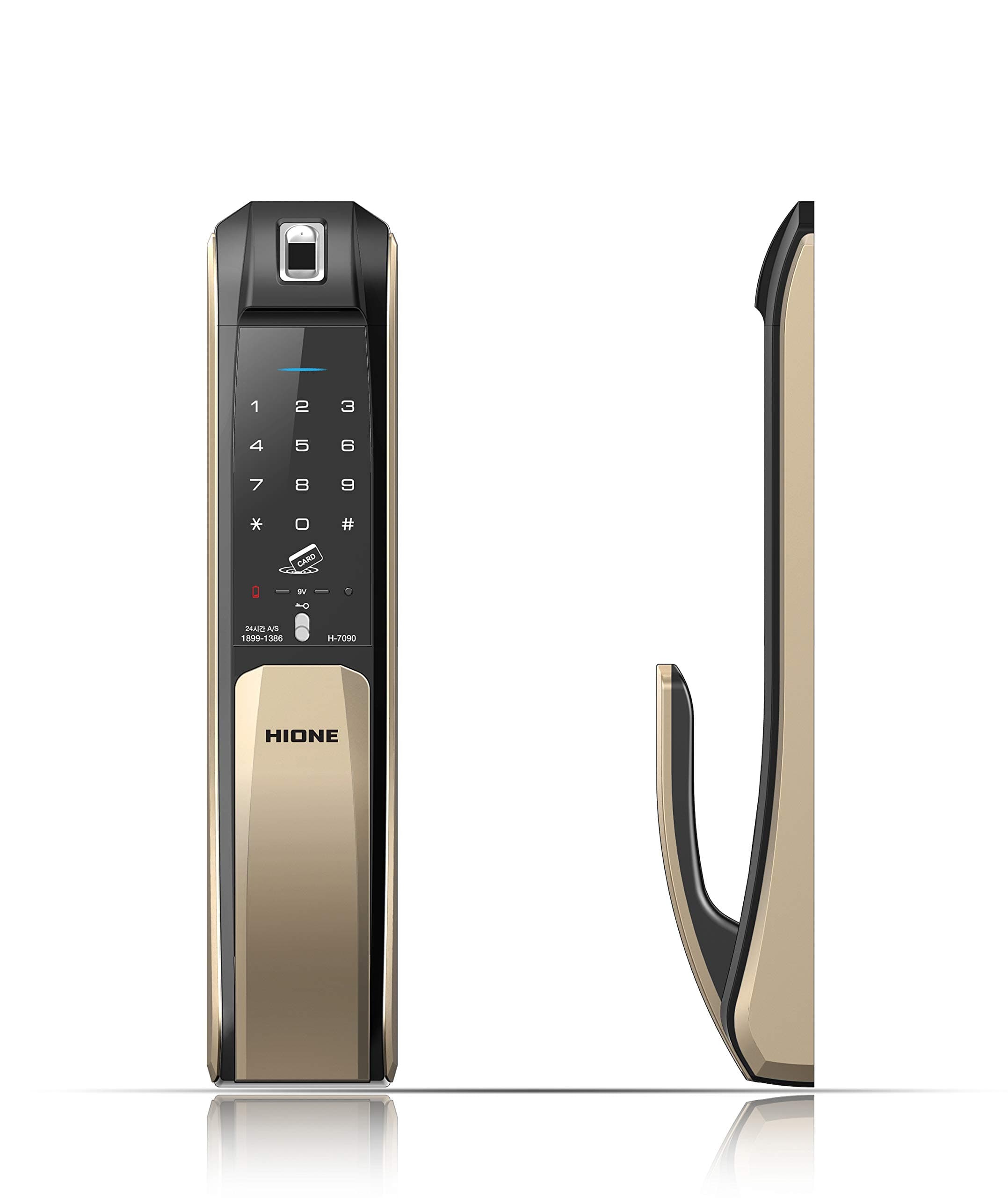H-7090SK, Push-Pull Fingerprint Digital Door Lock(Gold)