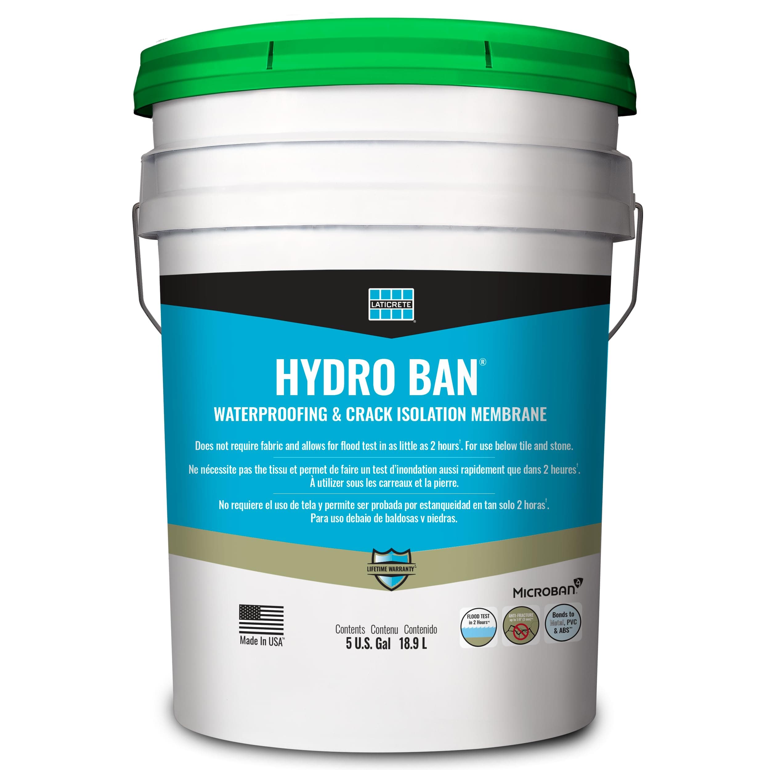 LATICRETE Hydro BAN® Easy Application Destructive Liquid Waterproof and Crack Separator, 5 Gallon Bucket