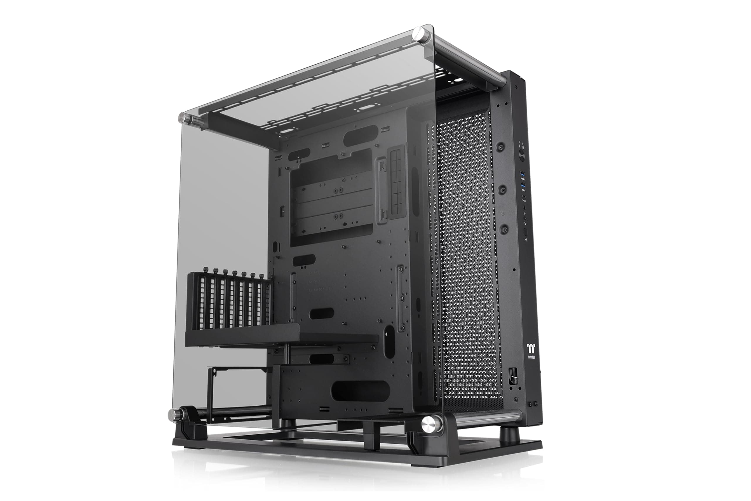 Thermaltake Core P3 Pro E-ATX Tempered Glass Mid Tower Gaming Computer Chassis, Open Frame Panoramic Viewing, Glass Wall-Mount, Rotatable PCI-E Slots, CA-1G4-00M1WN-09