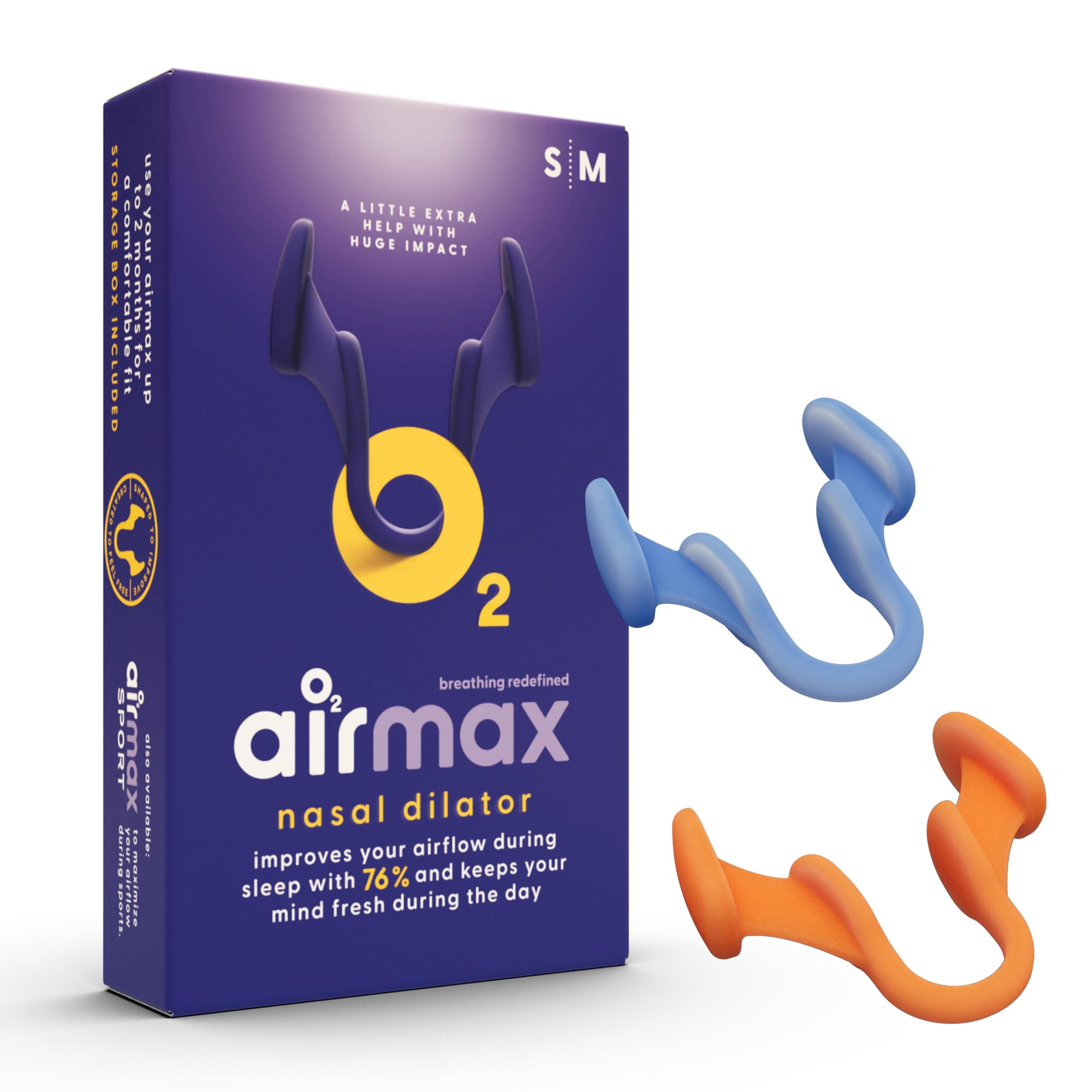 Air Max Anti snoring nasal dilator2, Small and Medium.