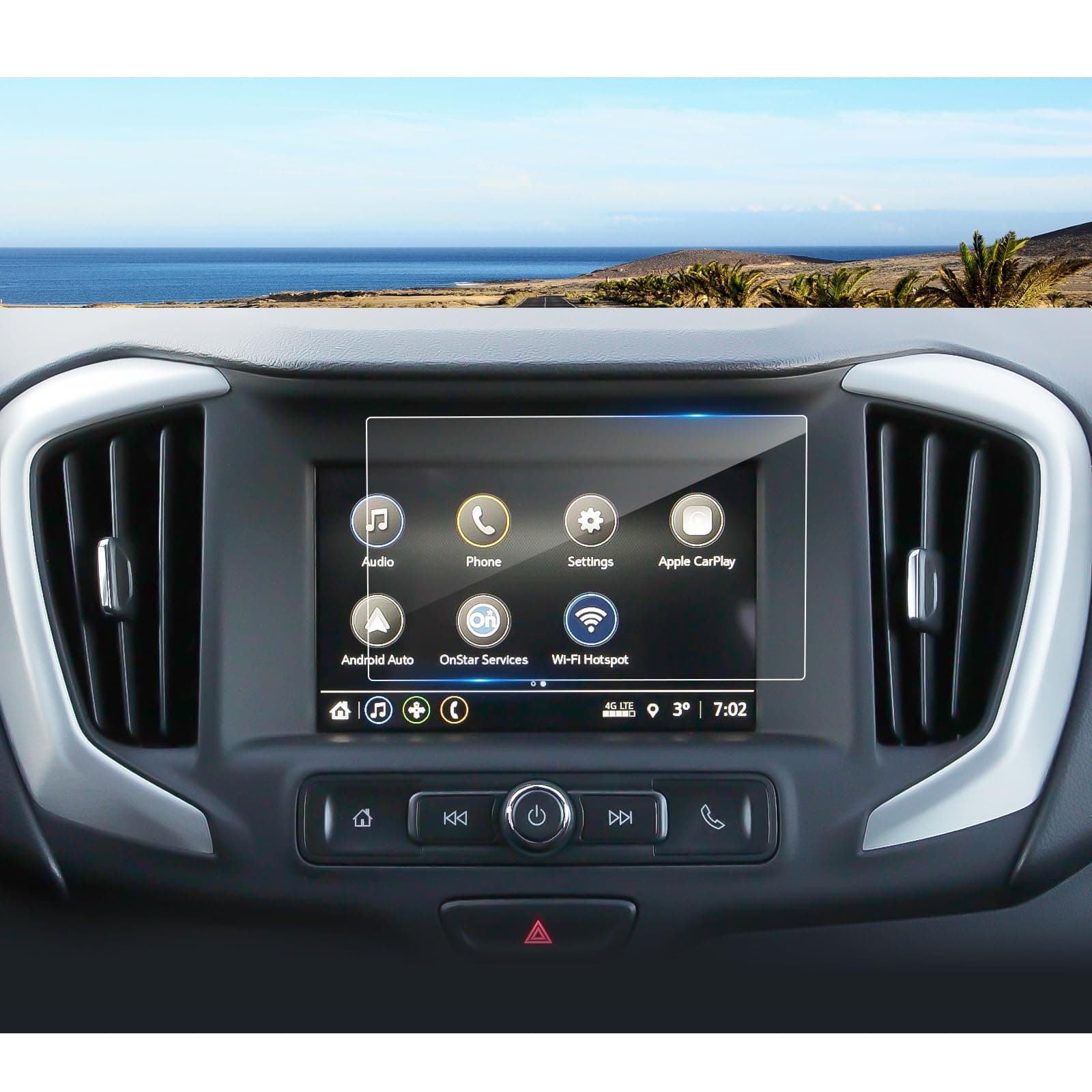 7-inch Screen Protector for 2018-2024 Terrain (SLE & SL), 9H Tempered Glass, HD Transparent Film