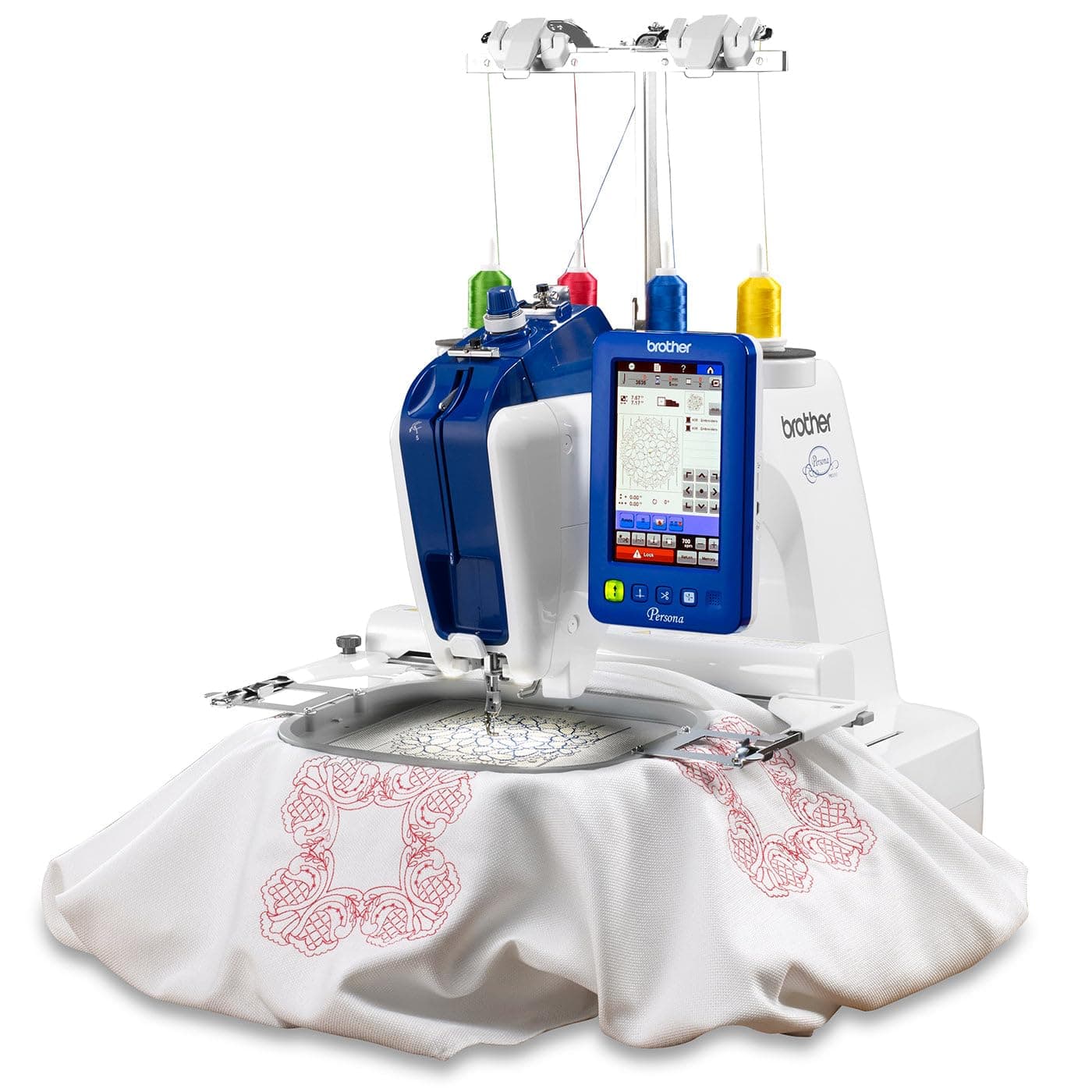 Persona PRS100 Single Needle Embroidery Machine with 4-Spool Thread Stand and Free Arm Embroidery