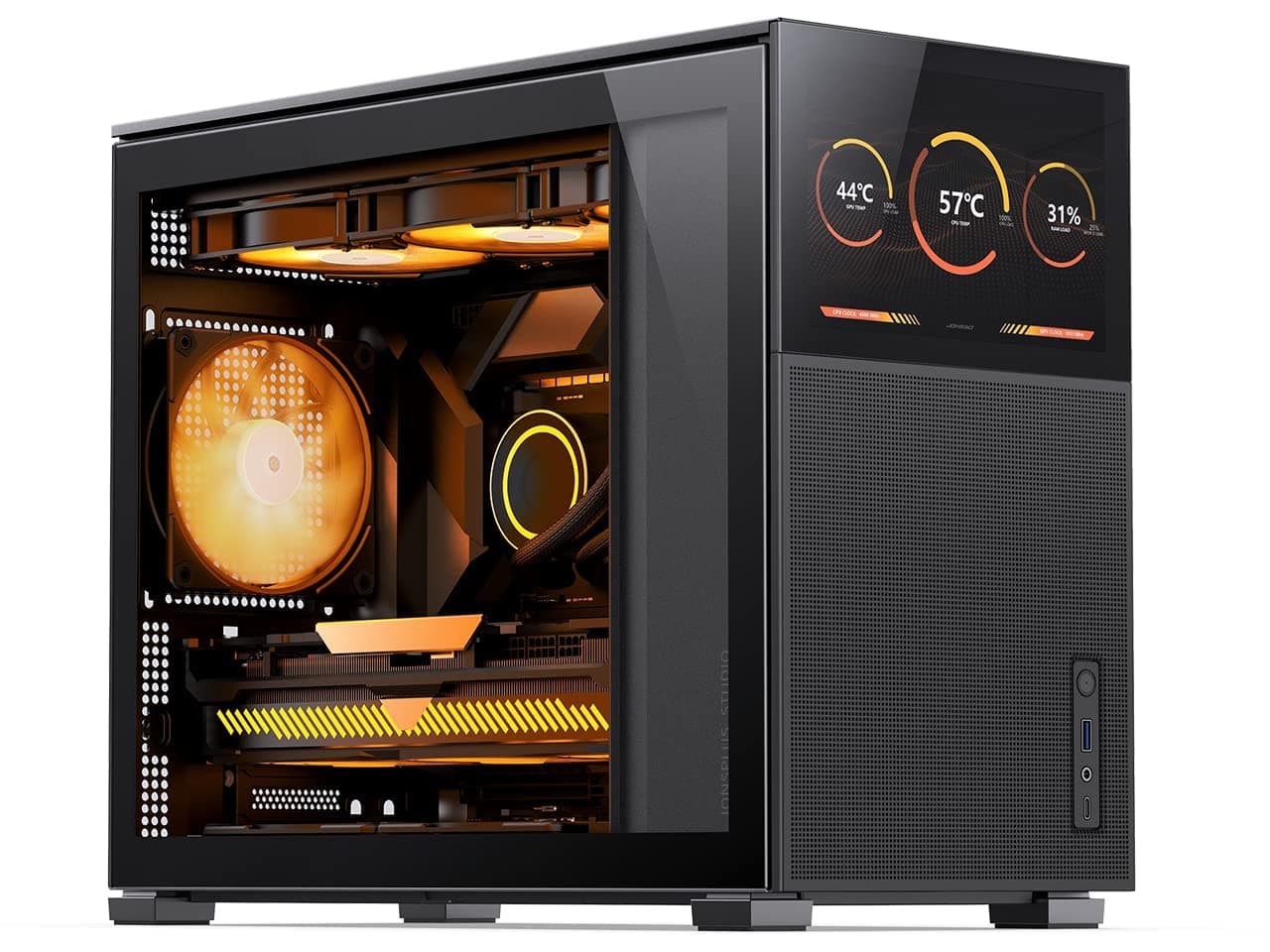 JONSBO D31 MESH SC Black Micro ATX Computer Case with Screen, M-ATX/ITX Mainboard/Support RTX 4090(335-400mm) GPU 360/280AIO,Power ATX/SFX: 100mm-220mm Multiple Tool-Free Design,WhiteH SC Black