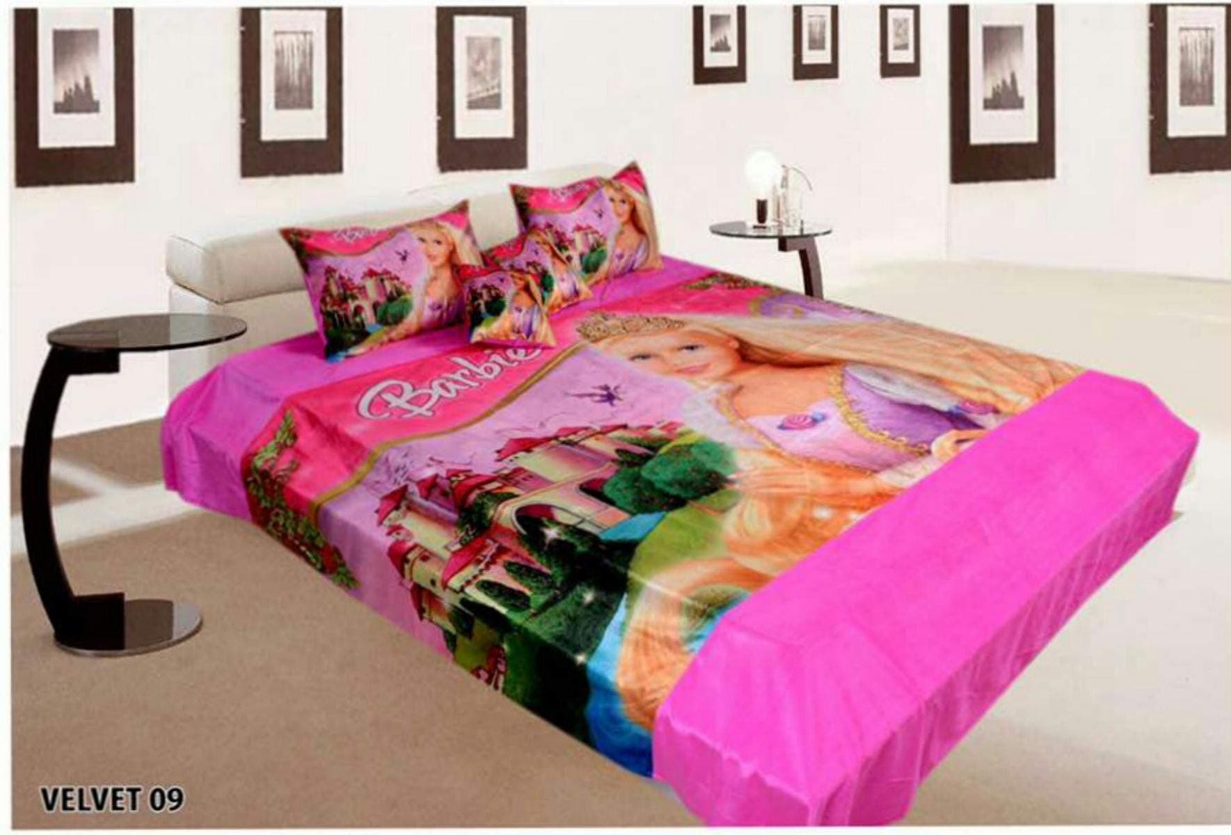 Premium Super Soft Touch Valvet Digital Print Warm Double Bedsheet with 2 Pillow Covers, GRAP The Deal