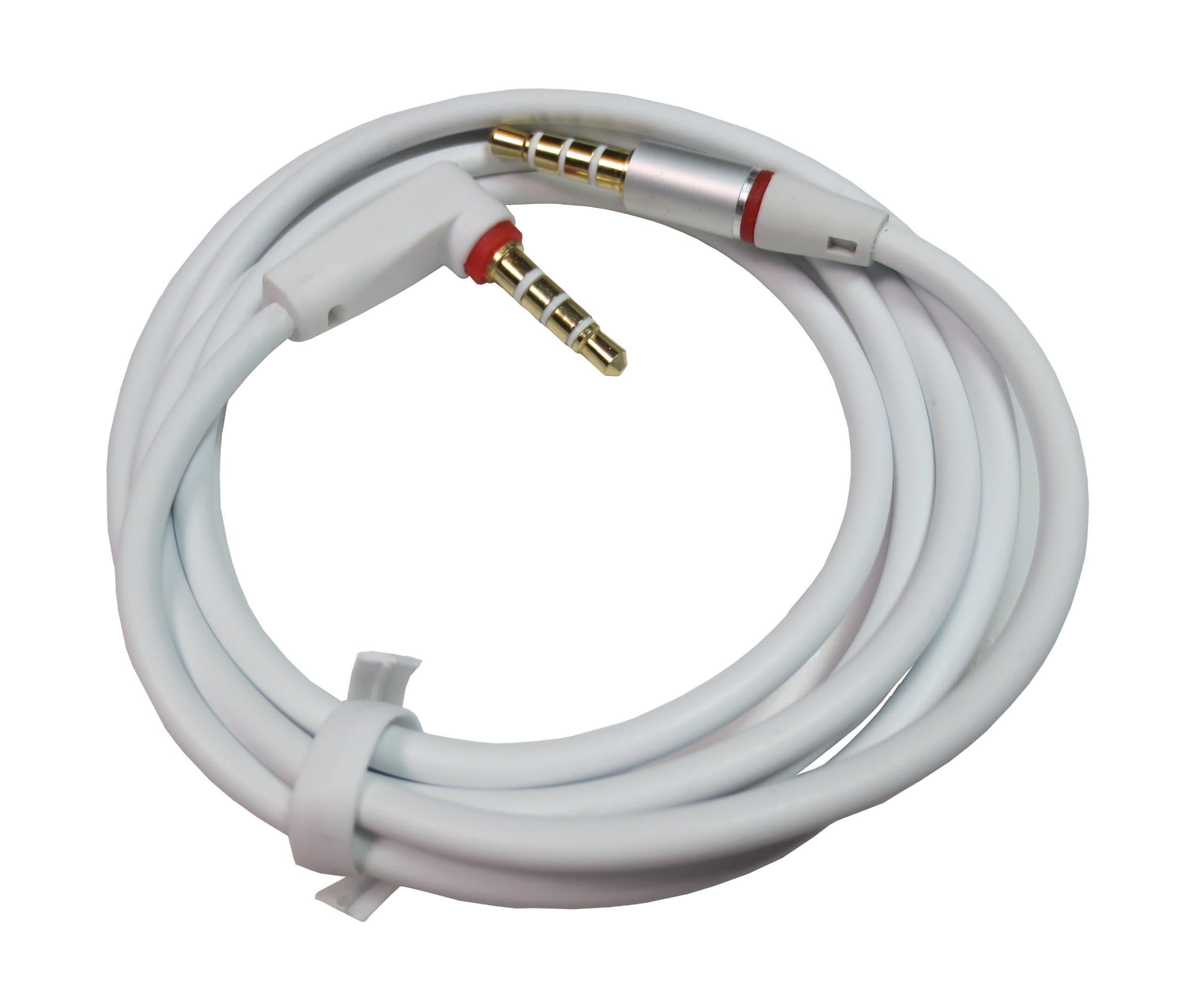 Ledhill GERFFINS 3.5-mm TRRS (Stereo-Plus-Mic) Full Conductor Stereo Audio Cable (White - M/M L Style (Gold-plated))