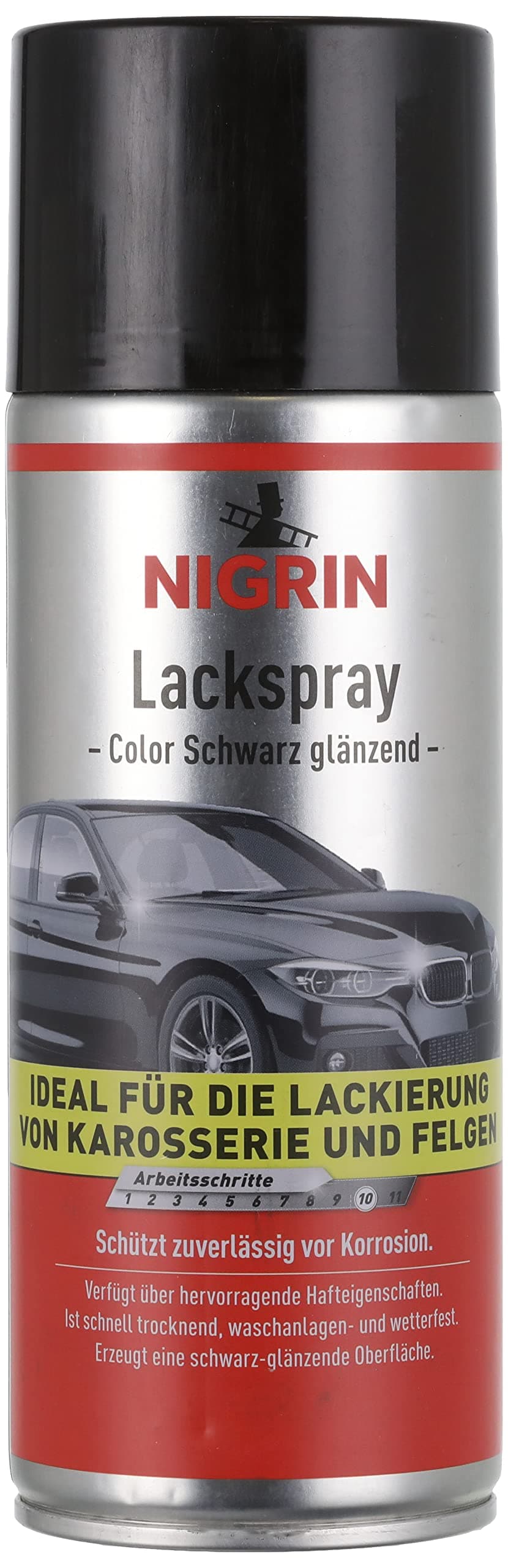 NIGRIN 74113 Colour Spray Paint - Black Gloss