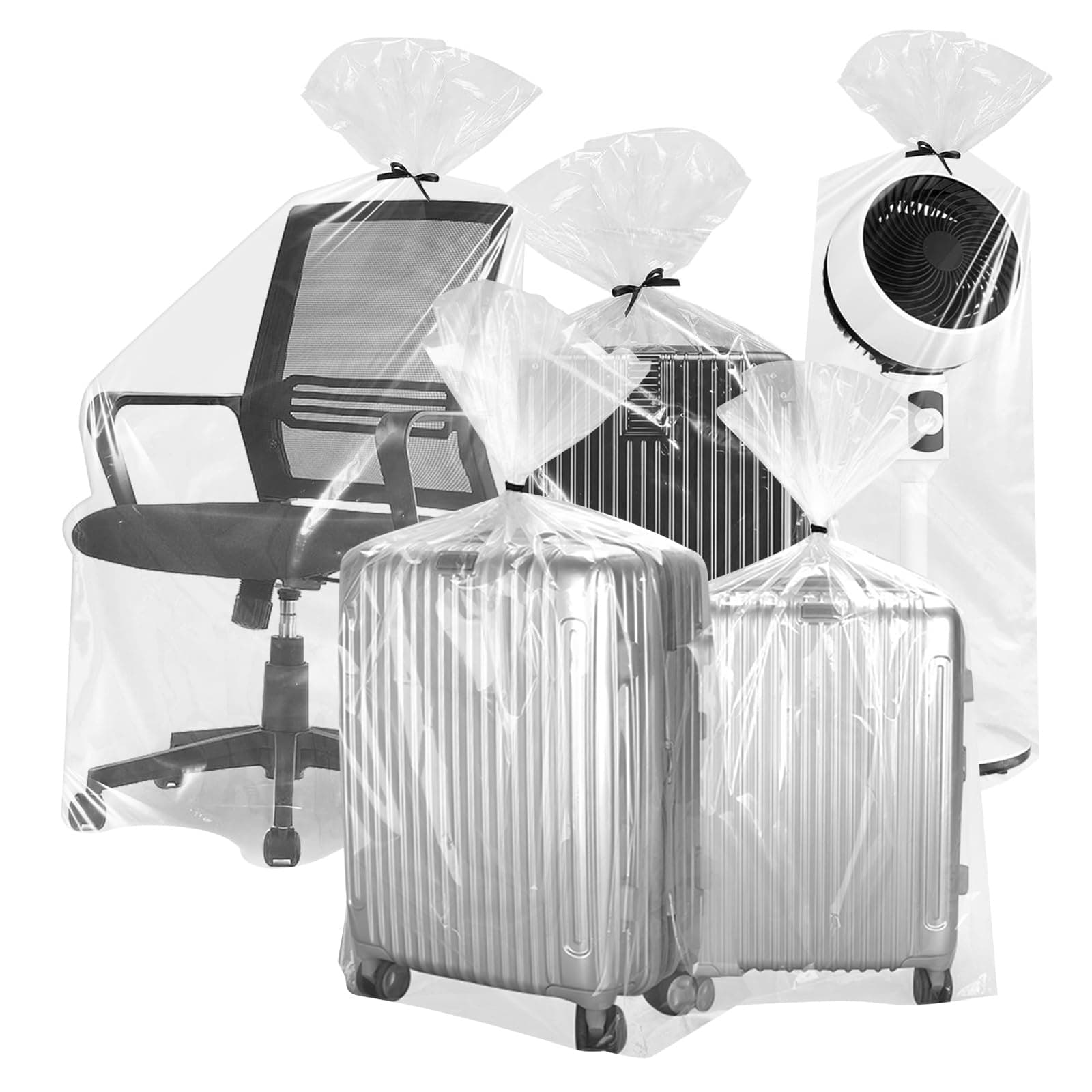 5 Pack Extra Large Clear Plastic Bags - 100 * 120cm Heavy Duty Storage Bags, Dustproof, Moistureproof, Giant Plastic Bags for Luggage, Suitcase, Plush Toys, Clothes, Quilts, Blankets