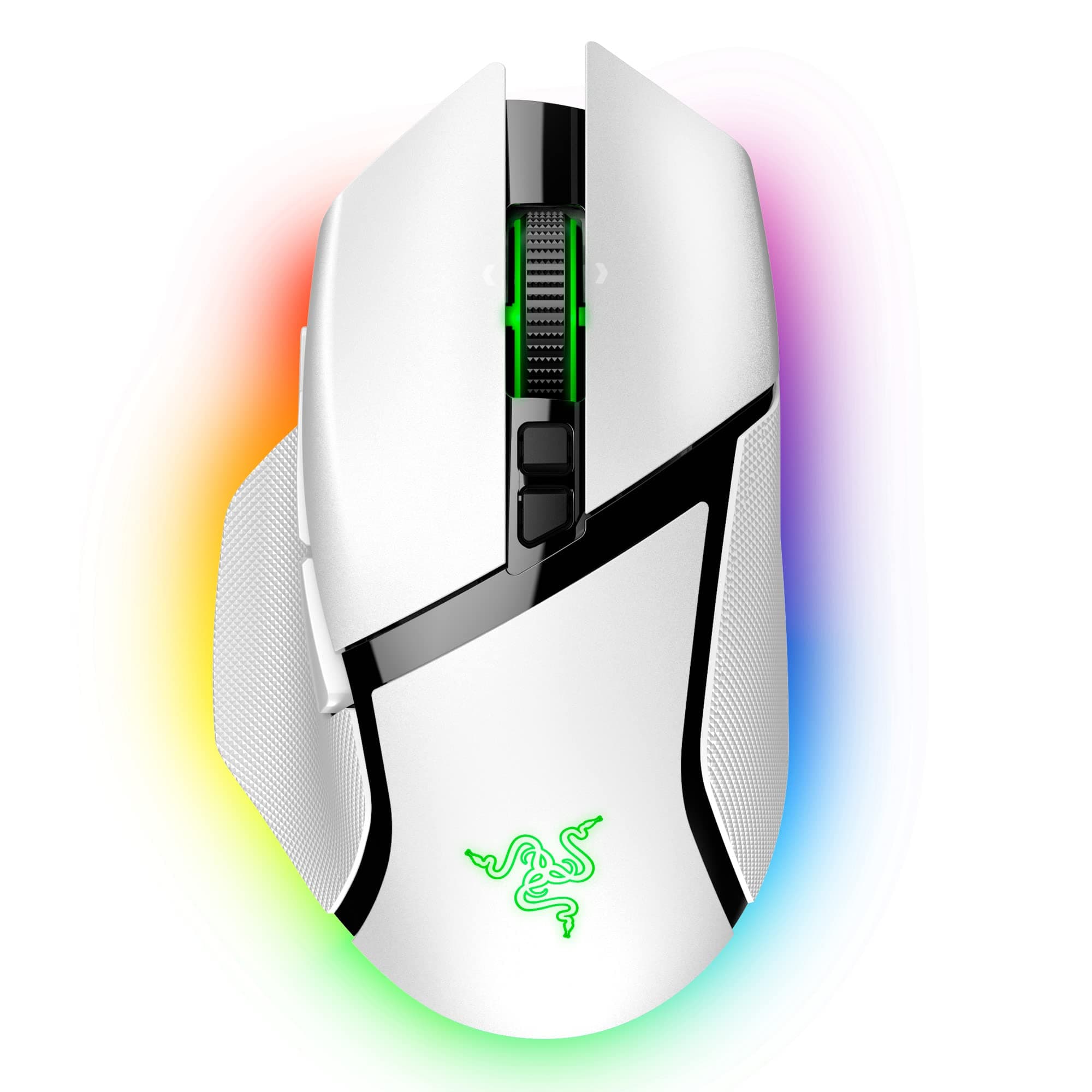 Basilisk V3 Pro Customizable Wireless Gaming Mouse: Fast Optical Switches Gen-3 - HyperScroll Tilt Wheel - Chroma RGB - 11 Programmable Buttons - Focus Pro 30K Optical Sensor - White