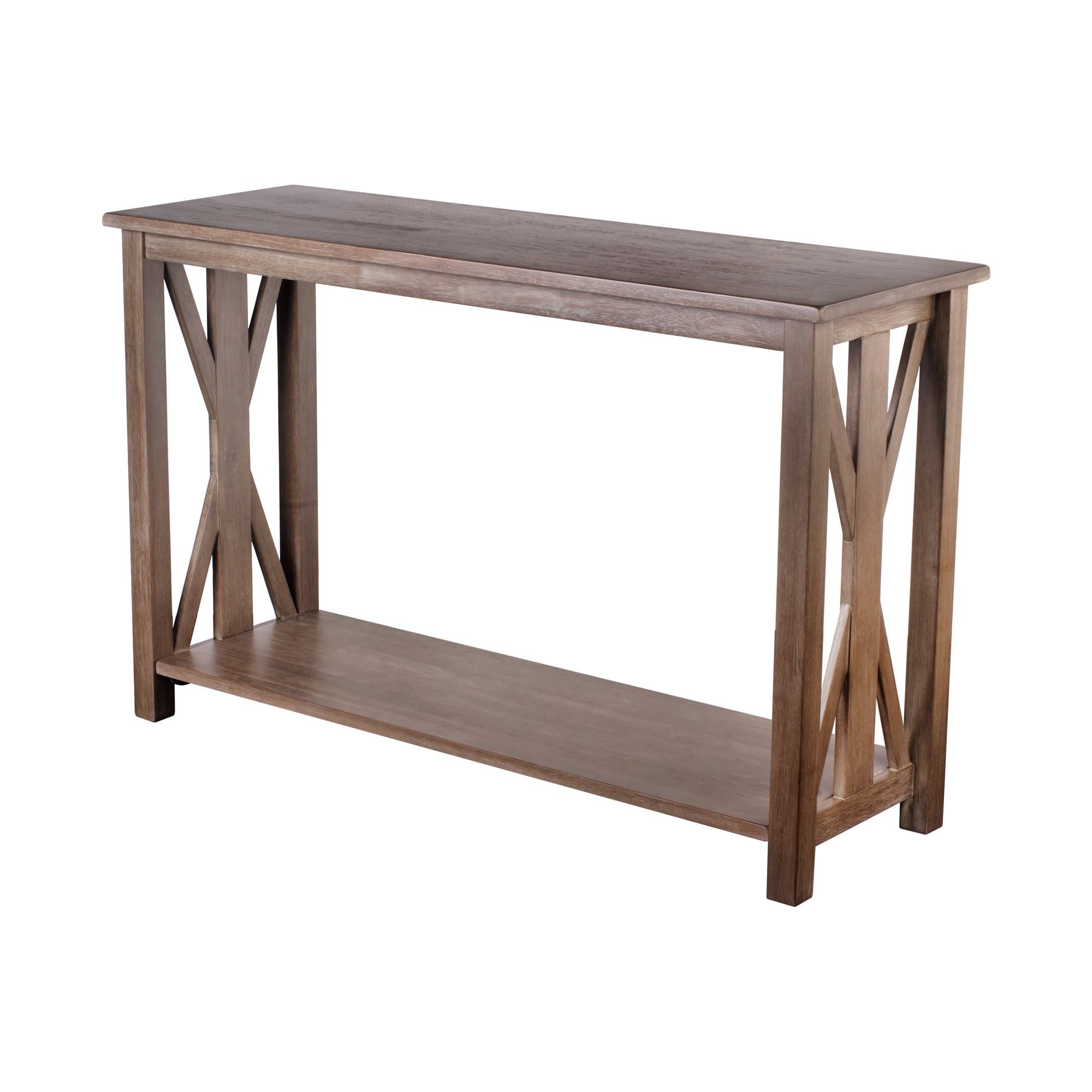 Vibrant Furnishings Sofa Table - Solid Wood Rustic Farmhouse Style Console Table - East End Collection - Weathered Gray - Living Room Furniture