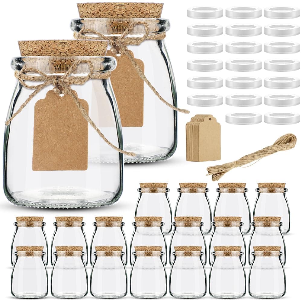 Small Glass Jars with Cork Lid