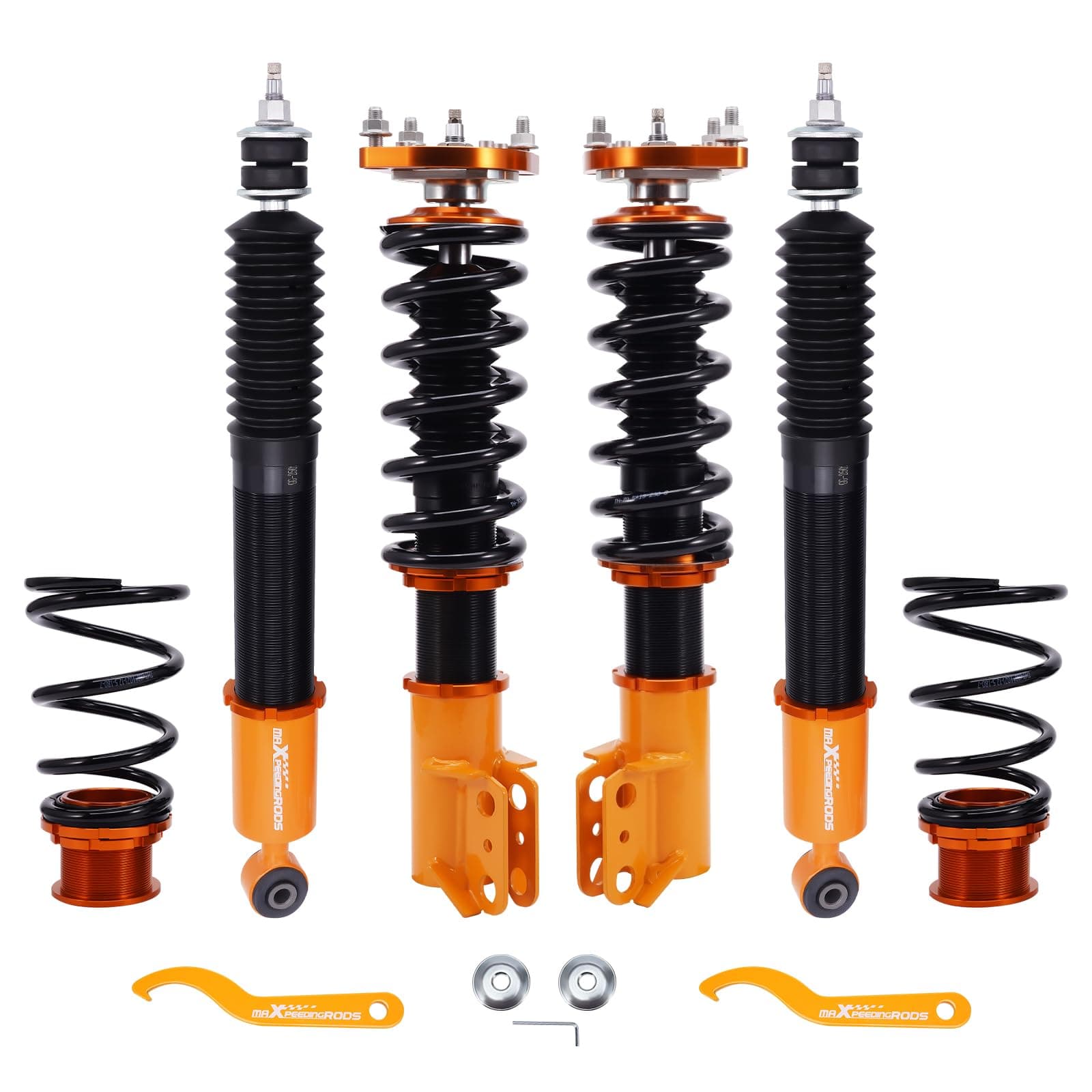 maXpeedingrods Coilover for Ford Mustang 1994-2004, 24 Levels Damper Adjustable Shock Absorber Struts, Height Adjustable Lowering Kit Gold