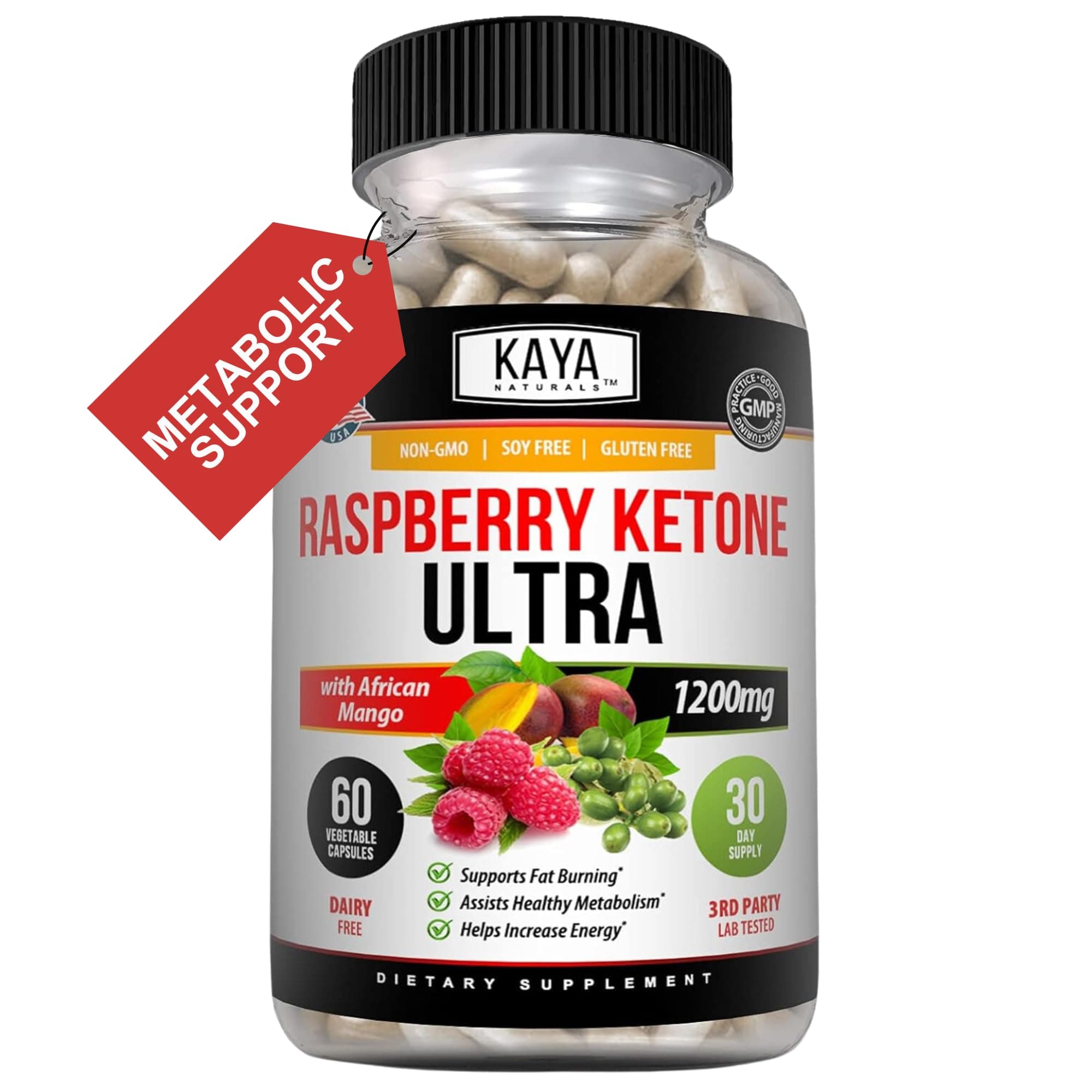 Keto Diet Raspberry Ketone - Weight Loss Supplement, Appetite Control, Boost Metabolism - 60 Count