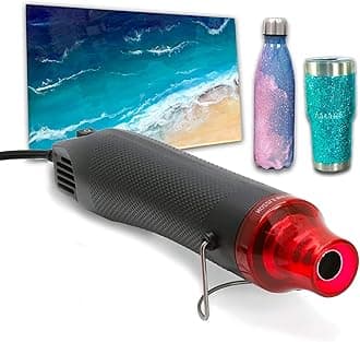 Bubble Removing Tool for Epoxy Resin and Acrylic Art, DIY Glitter Tumblers, Specially-Designed Heat Gun for Making Acrylic Resin Travel Mugs Tumblers to Remove Air Bubbles (Black)