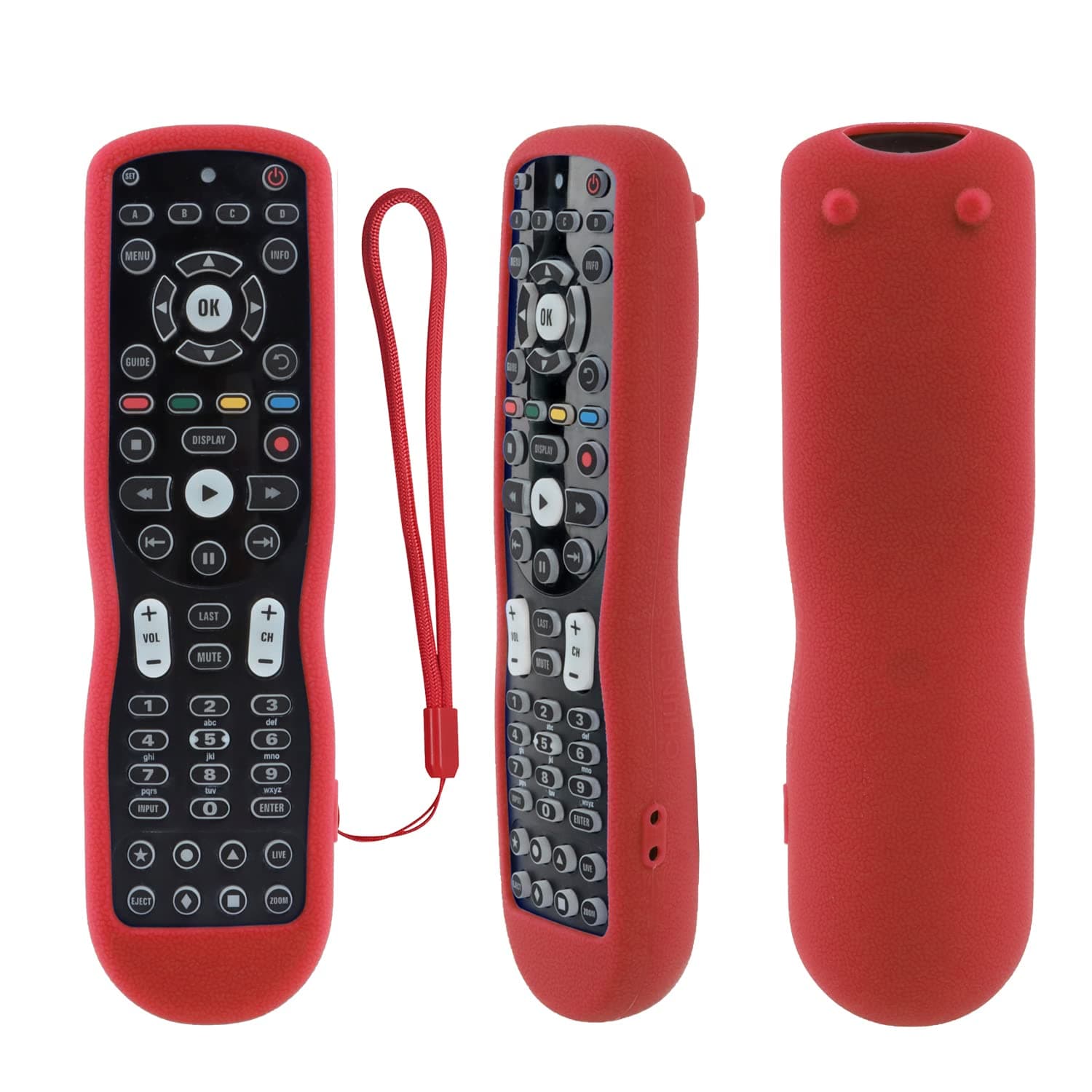 CHUNGHOP Protective Silicone Remote Case Compatible with Inteset 4-in-1, INT422-3 Remote, Anti-Slip, Shockproof, Skin-Friendly(Red)