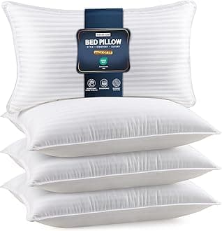 Utopia Bedding Bed Pillows King Size Set of 4 (White), Down Alternative Pillows for Sleeping, Cooling Hotel Quality Pillow Set for Back, Stomach or Side Sleepers