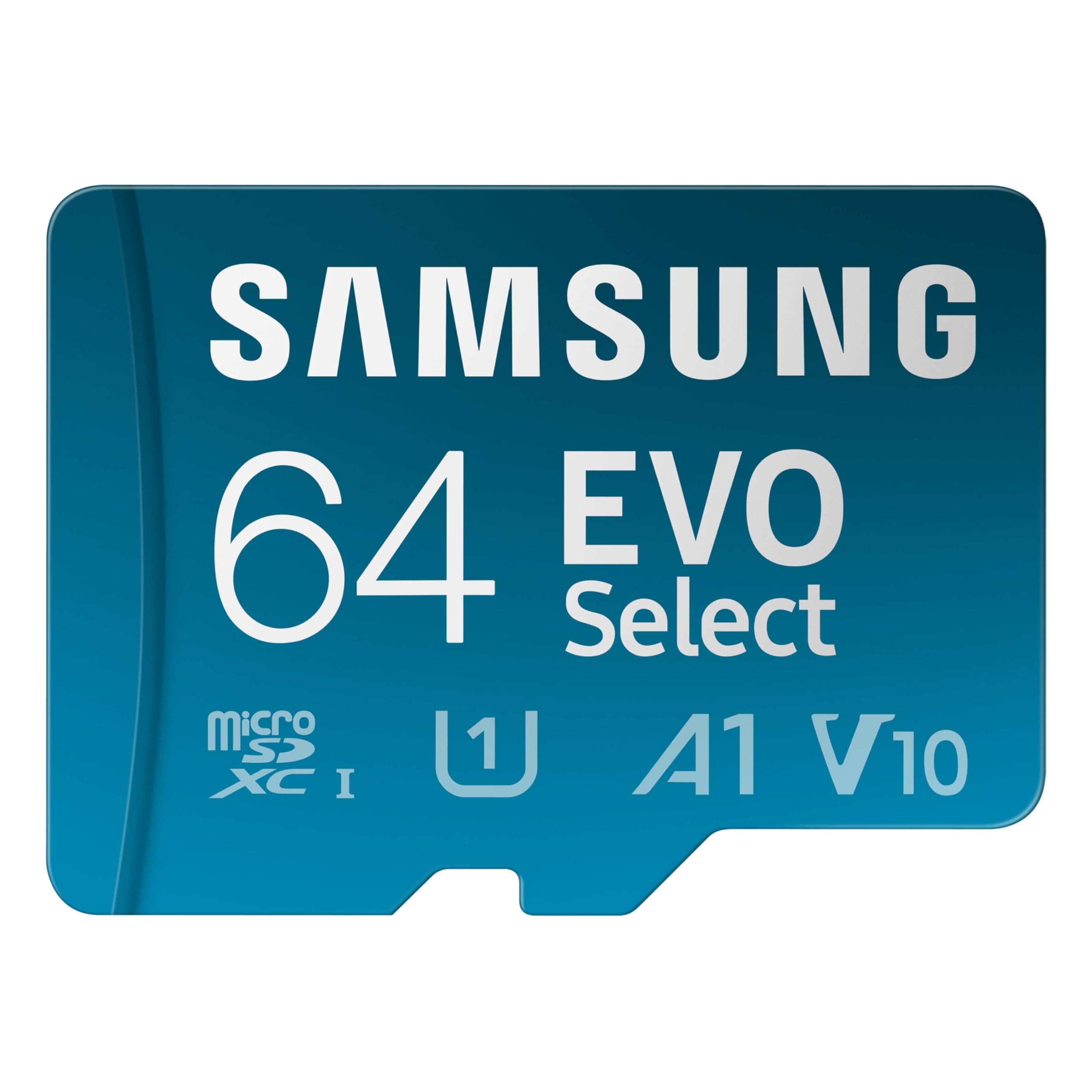 EVO Select microSD Memory Card + Adapter, 64GB microSDXC, Up to 160 MB/s, UHS I, C10, U1, V10, A1, for Mobile Phone, Smartphones, Nintendo-Switch, and Tablets (MB-ME64SA/AM)