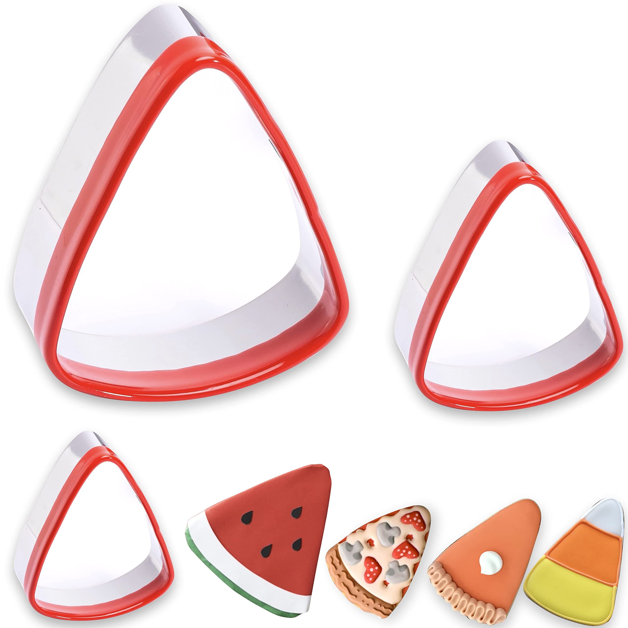 3-Piece Candy Corn Cookie Cutters, Thanksgiving Cookie Cutters, Biscuit Cutters, Coated with Soft PVC for Protection