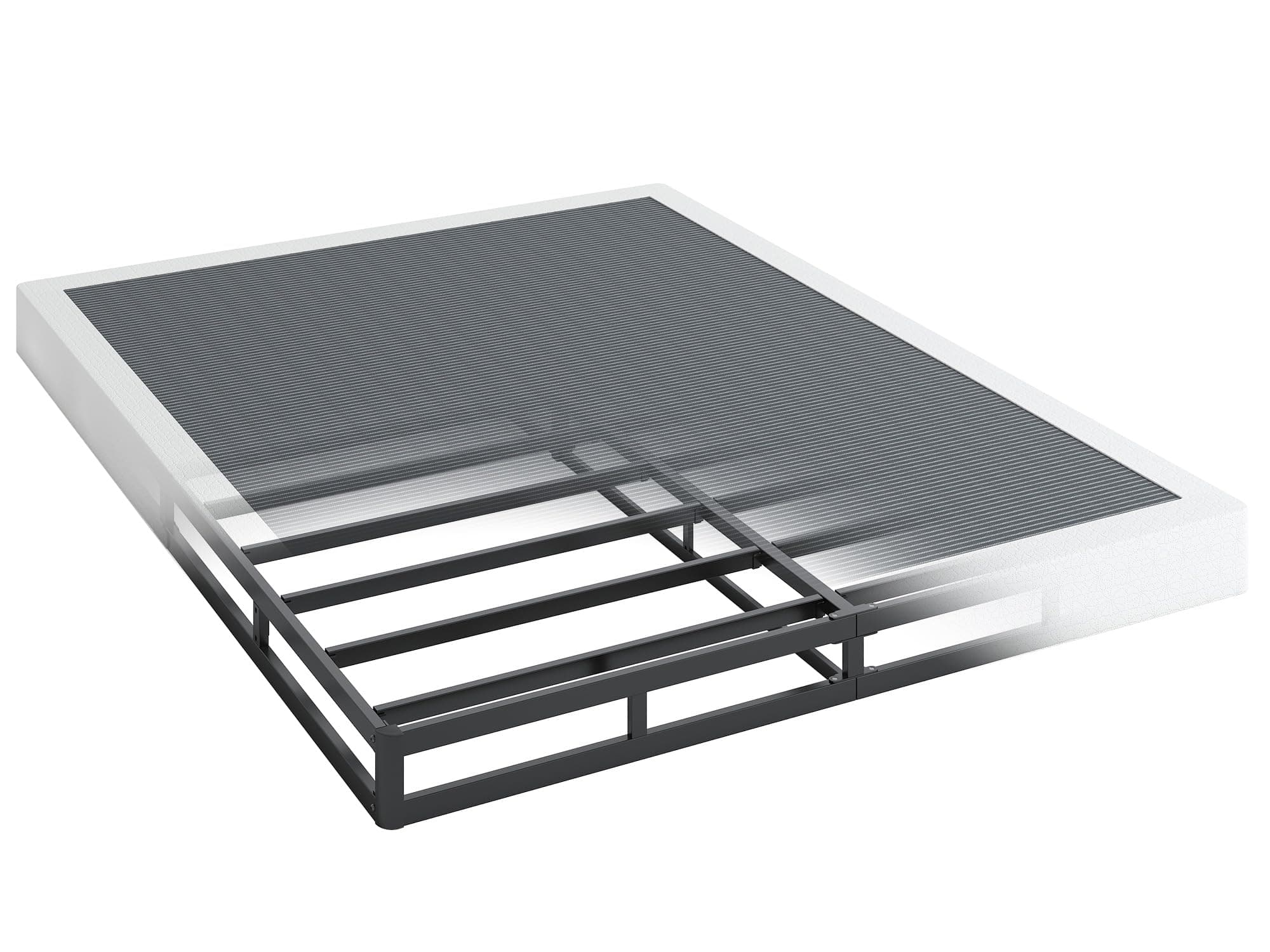 5 Inch Low Profile Box Spring, Sturdy Metal Frame Mattress Foundation, Easy Assembly, Quiet & Noise-Free, King Size