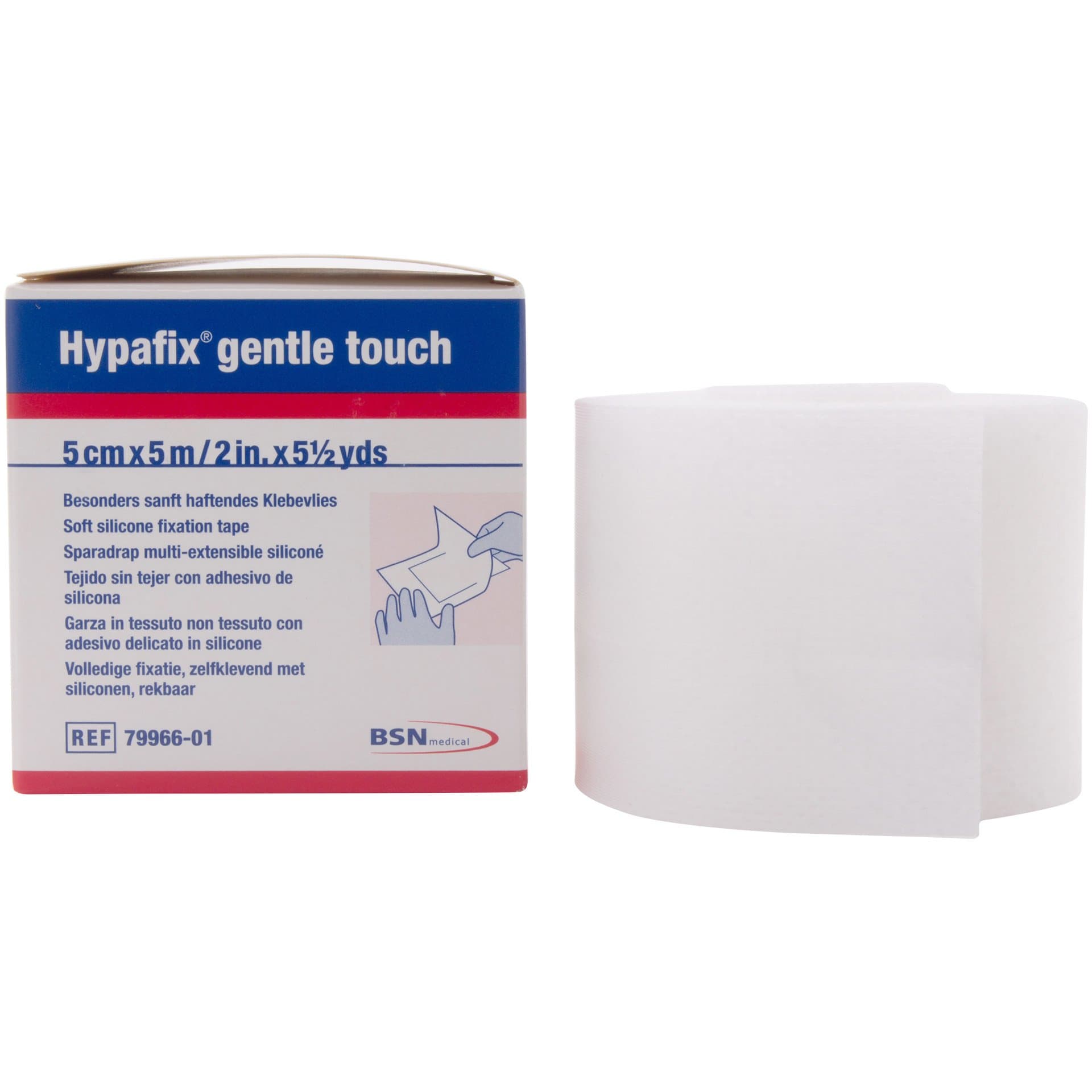 Touch - Soft Silicone Retention Tape for Extremely Fragile and Sensitive Skin (2" X 5 1/2 yd roll)