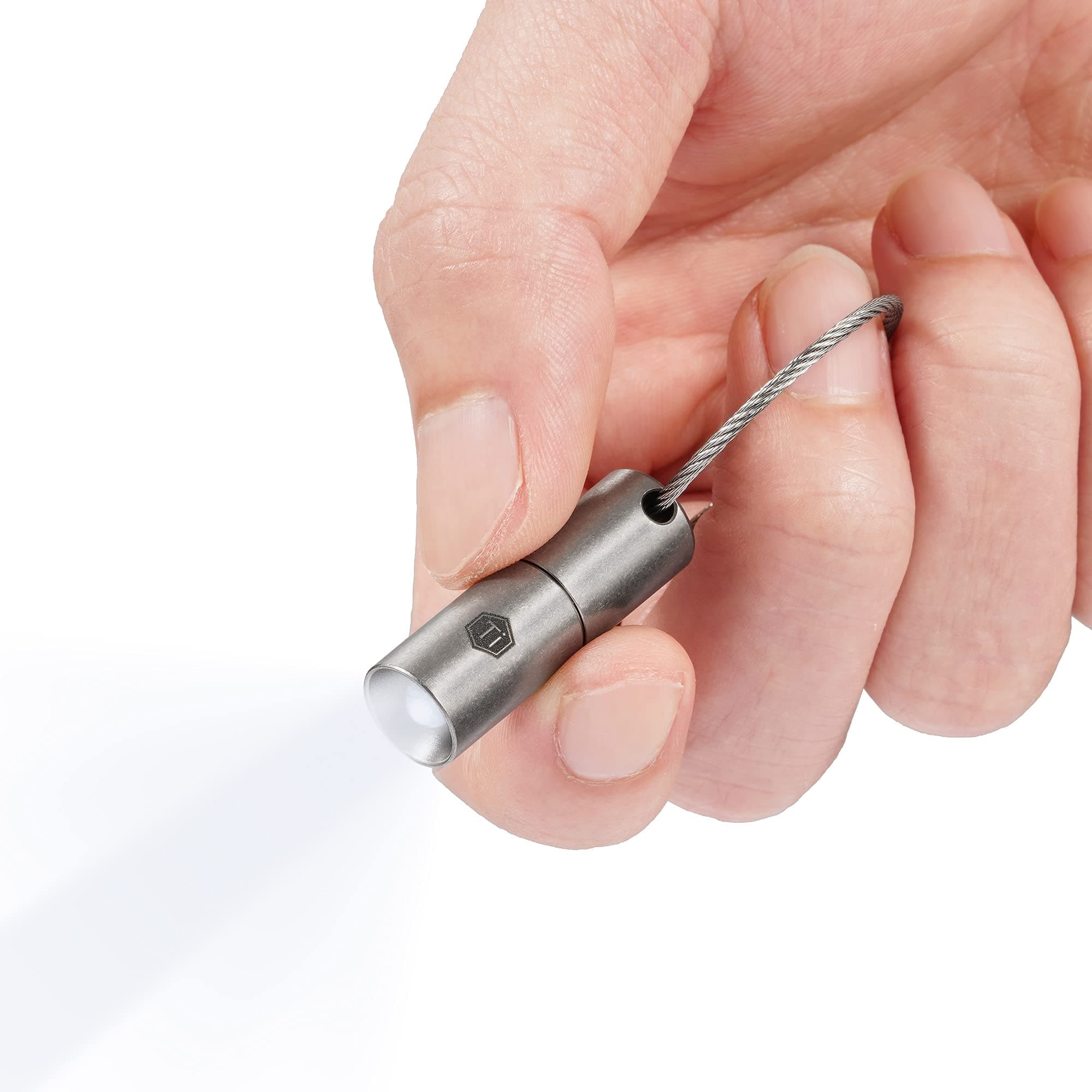 KeyUnity KF00 Titanium Mini Keychain LED Flashlight, 15 Lumens Waterproof Electric Torch Light Handheld Size Single Mode for Camping, Hiking, Climbing, Fishing, Backpacking