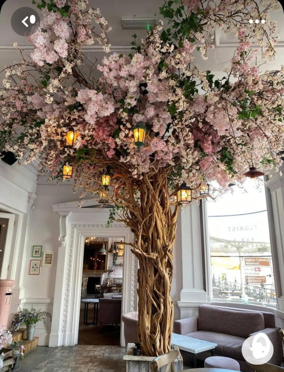 Artificial Rose Tree, Artificial Plant, Artificial Cherry Blossom Flower Vines for Home Wedding Decoration, Indoor Outdoor Wall Decor 4m Decoration