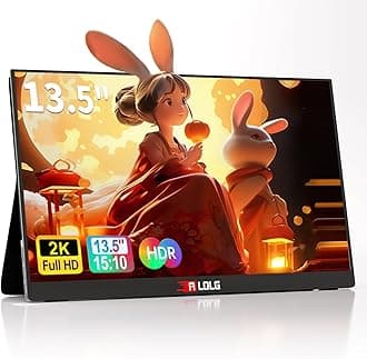 13.5''Portable Monitor for latop ,2K FHD 60HZ Laptop Monitor Screen,USB-C and HDMI Inputs, Ultra-Slim IPS Panel with HDR and Premium Smart Cover & Speakers for Laptop,PC,Phone,PS4/5,Switch,Mac,Xbox