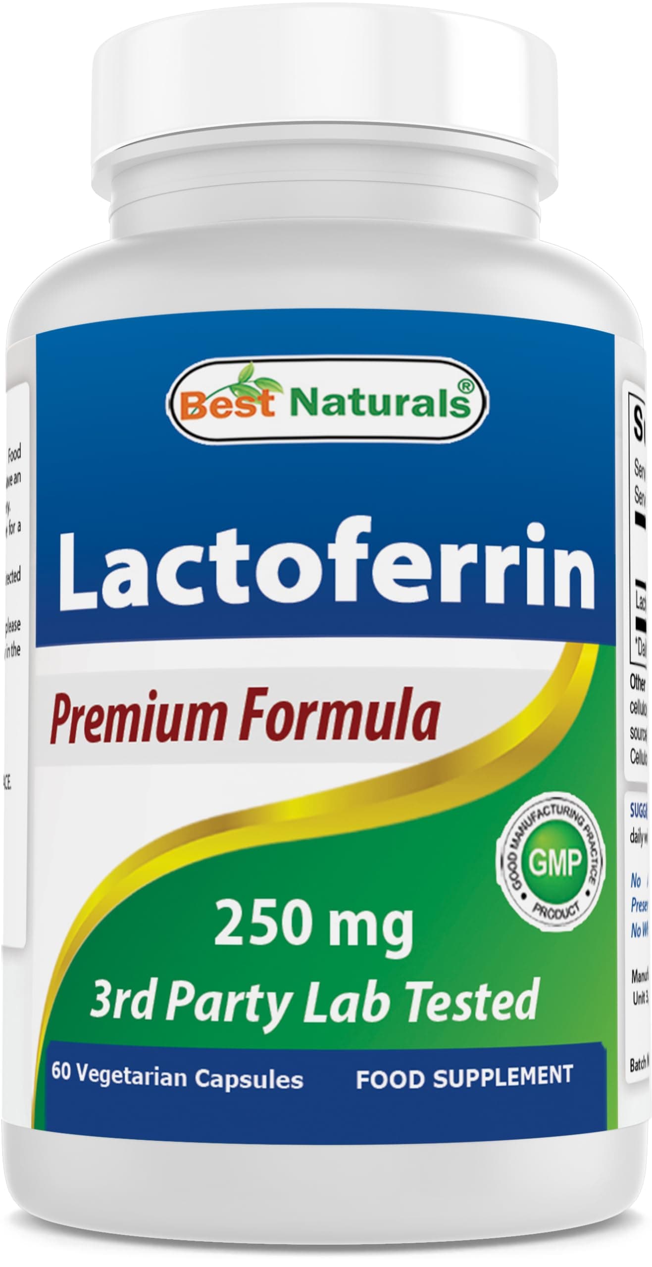 Lactoferrin 250 mg Veggie Capsule, Supports Healthy Immune Function - 60 Count
