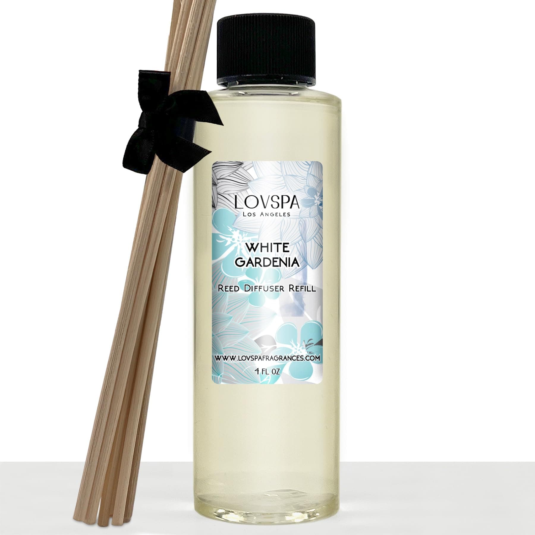 LOVSPA White Gardenia Diffuser Oil - Luxury Essential Oils for Diffuser Refill & Air Freshener Room Spray - Long-Lasting & Natural Home Fragrance, Scented Oil for Diffusers, USA Made, 4oz