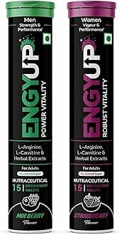 Vitality Booster Combo Pack for Man & Woman | Strength & Stamina Boosters | Herbs Ingredient, Arginine, Carnitine | 15 + 15 Effervescent Tablets