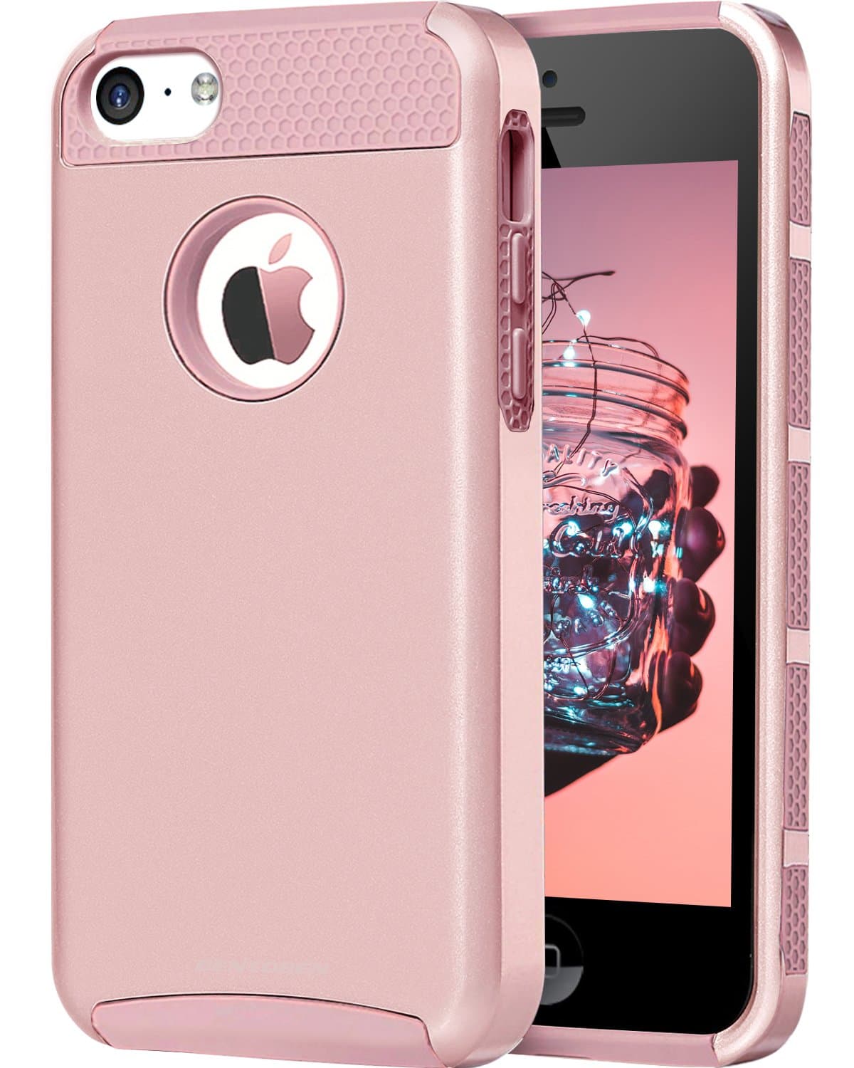 iPhone 5C Case, iPhone 5C Case Rose Gold, BENTOBEN 2 in 1 Soft TPU and Hard PC Anti Scratch Shockproof Protective Cover for Apple iPhone 5C - Rose Gold