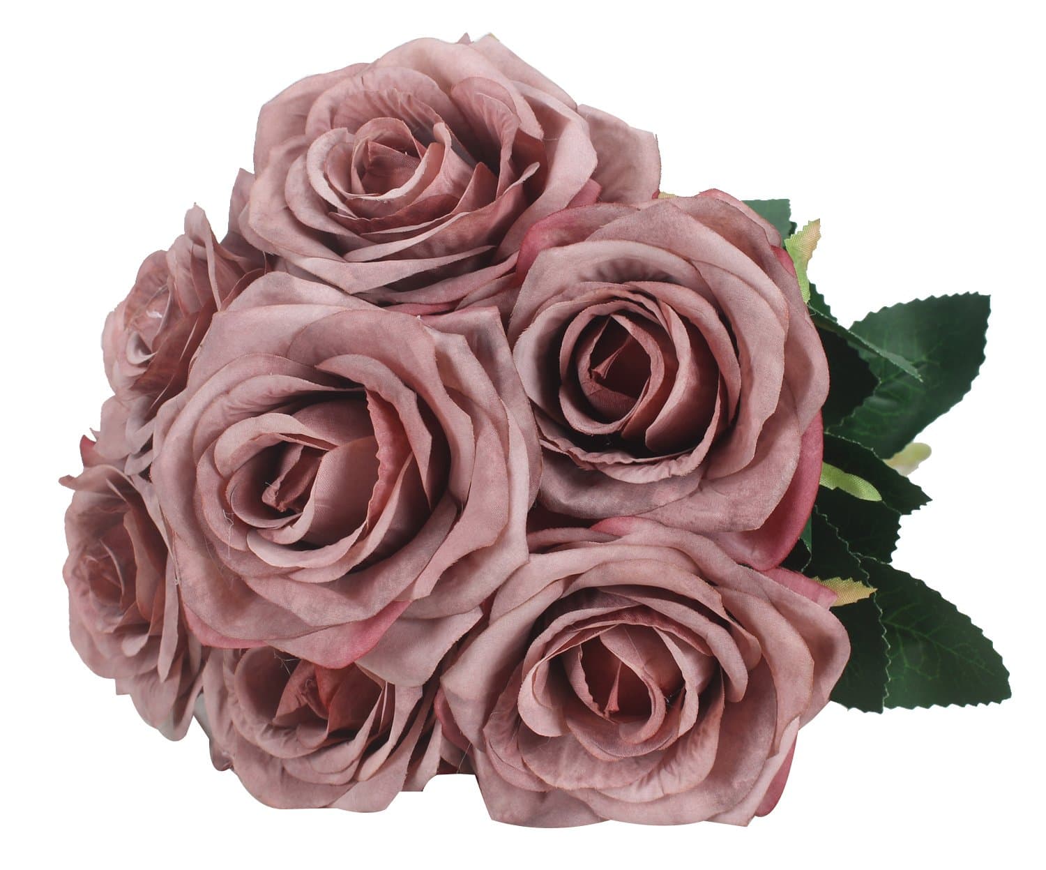 Duovlo 7 Heads Vintage Silk Artificial Flowers Bouquets Plastic Wedding Centerpieces Arrangements Decorations (Grey)