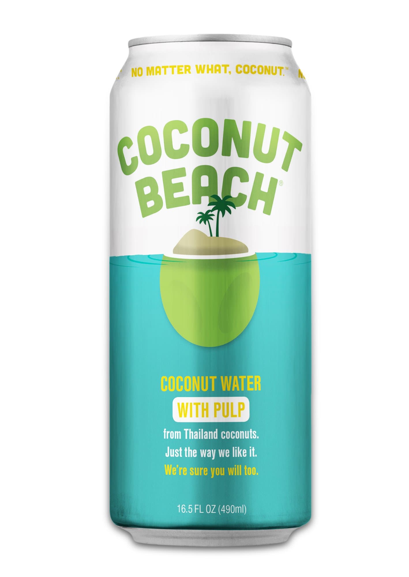 Coconut Beach Coconut Water With Pulp, 16.5 Ounce, (Count of 12)